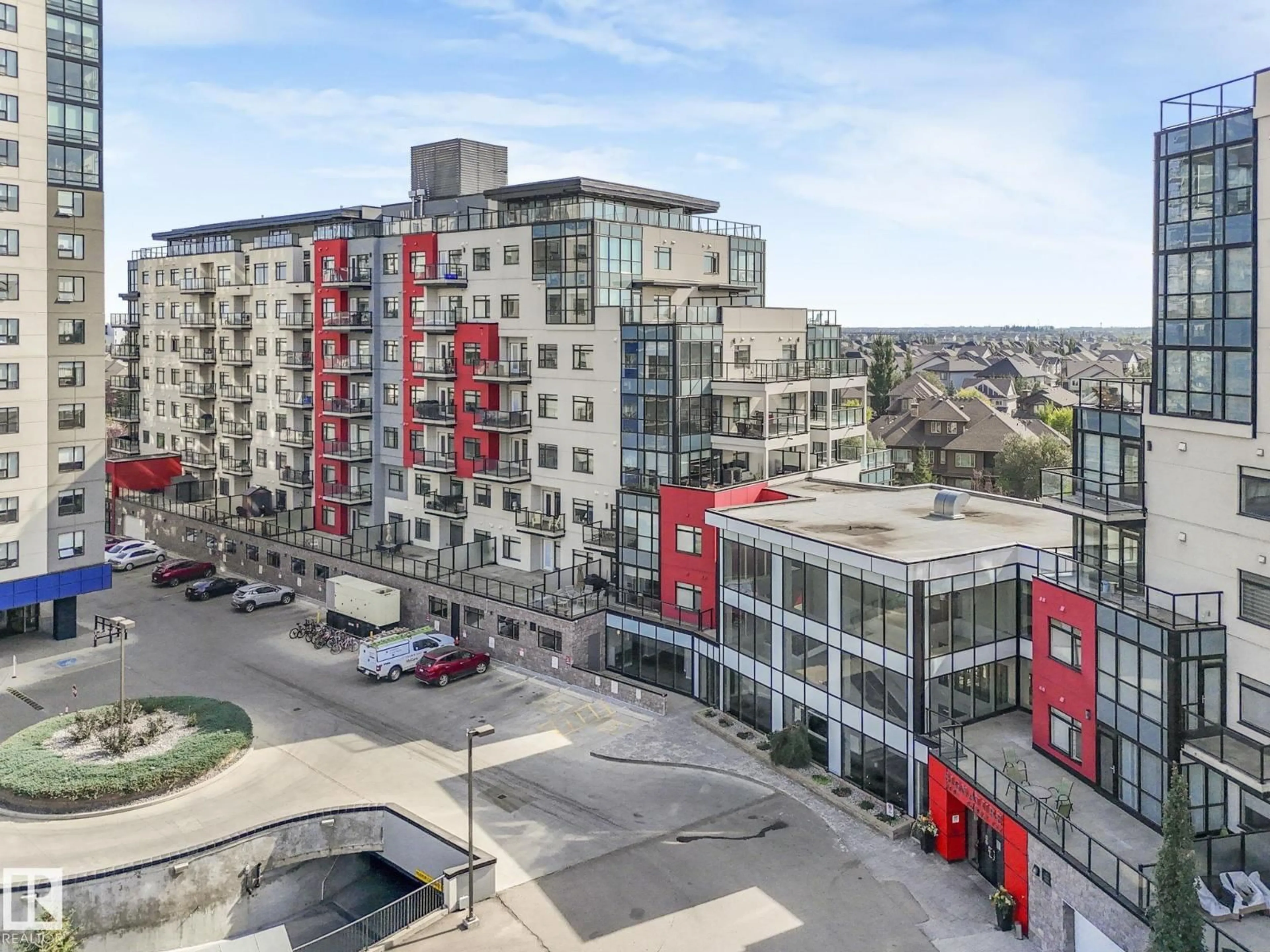 A pic from outside/outdoor area/front of a property/back of a property/a pic from drone, city buildings view from balcony for #416 - 5151 WINDERMERE BV, Edmonton Alberta T6W2K4