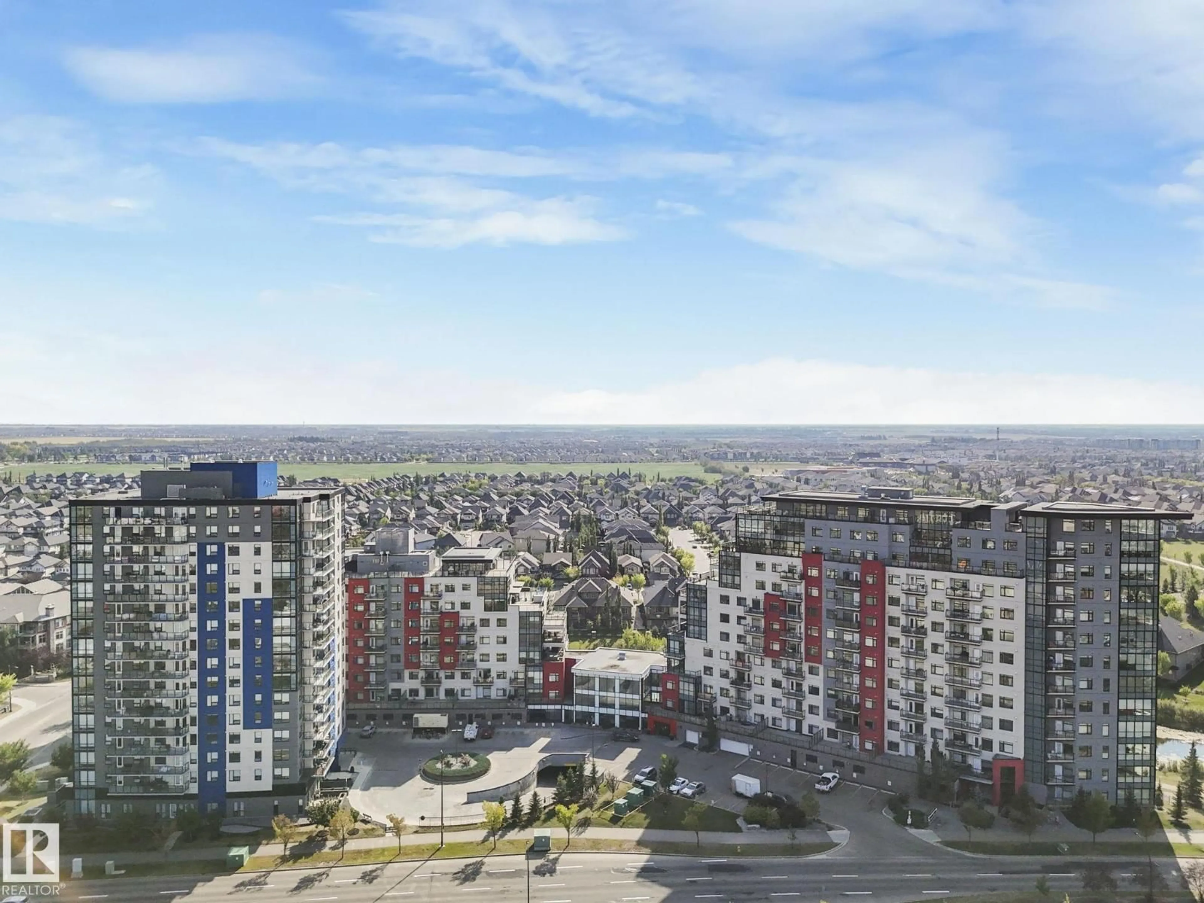 A pic from outside/outdoor area/front of a property/back of a property/a pic from drone, city buildings view from balcony for #416 - 5151 WINDERMERE BV, Edmonton Alberta T6W2K4