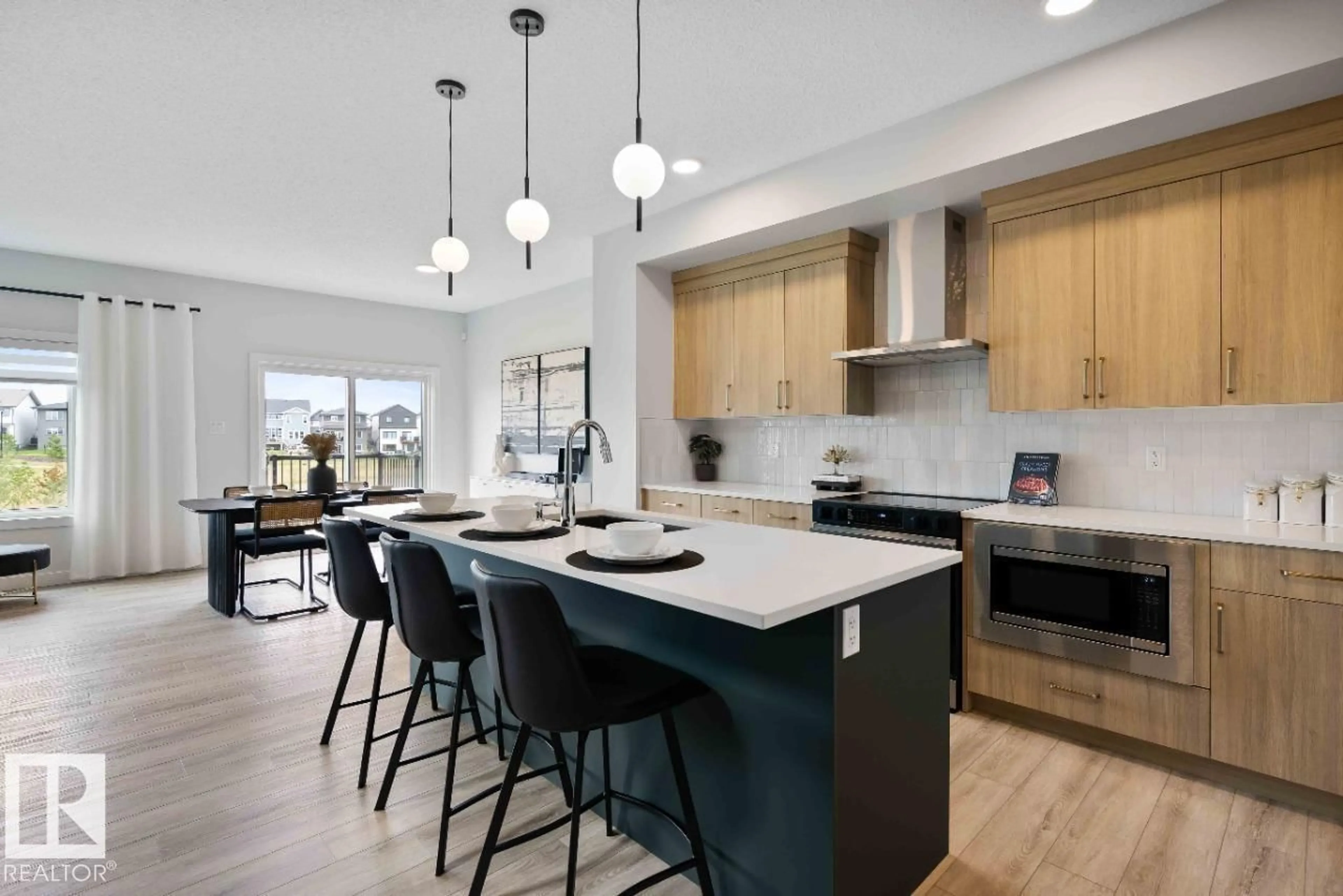 Open concept kitchen, ceramic/tile floor for 4201 66 ST, Beaumont Alberta T4X3E8