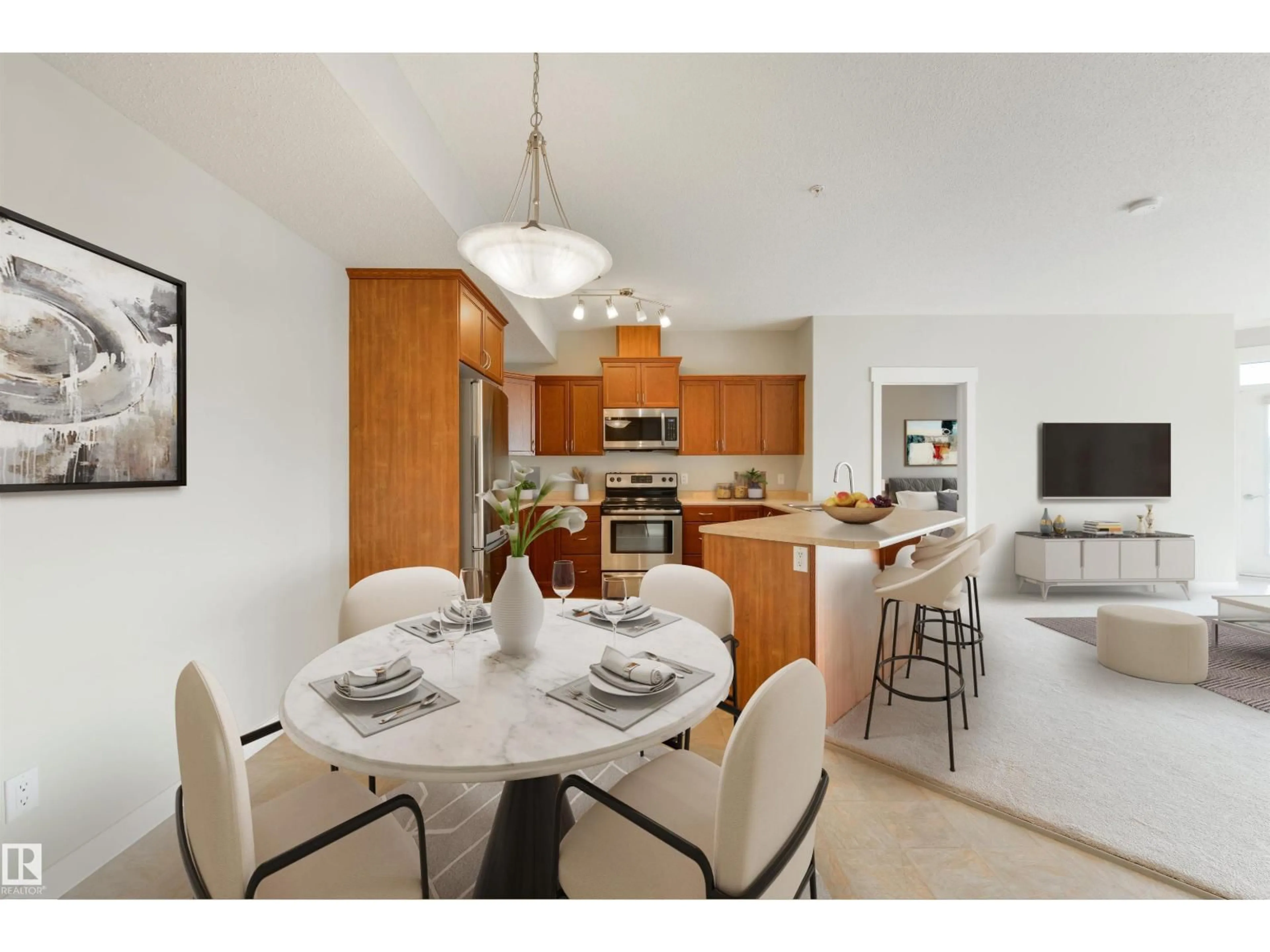 Open concept kitchen, ceramic/tile floor for 511 - 338 QUEEN ST, Spruce Grove Alberta T7X0G4