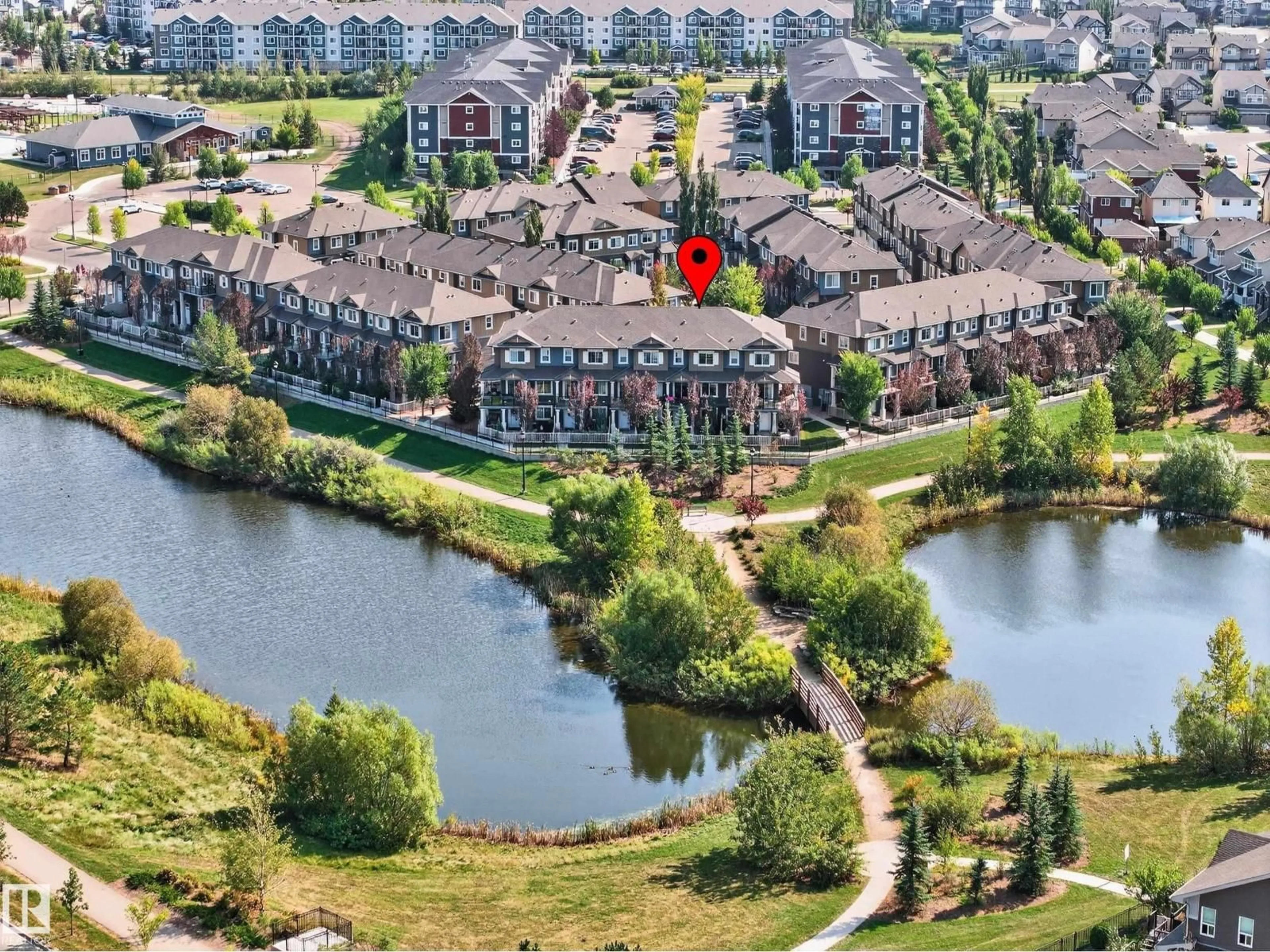 A pic from outside/outdoor area/front of a property/back of a property/a pic from drone, water/lake/river/ocean view for SW - 36 1030 CHAPPELLE BV, Edmonton Alberta T6W2K7