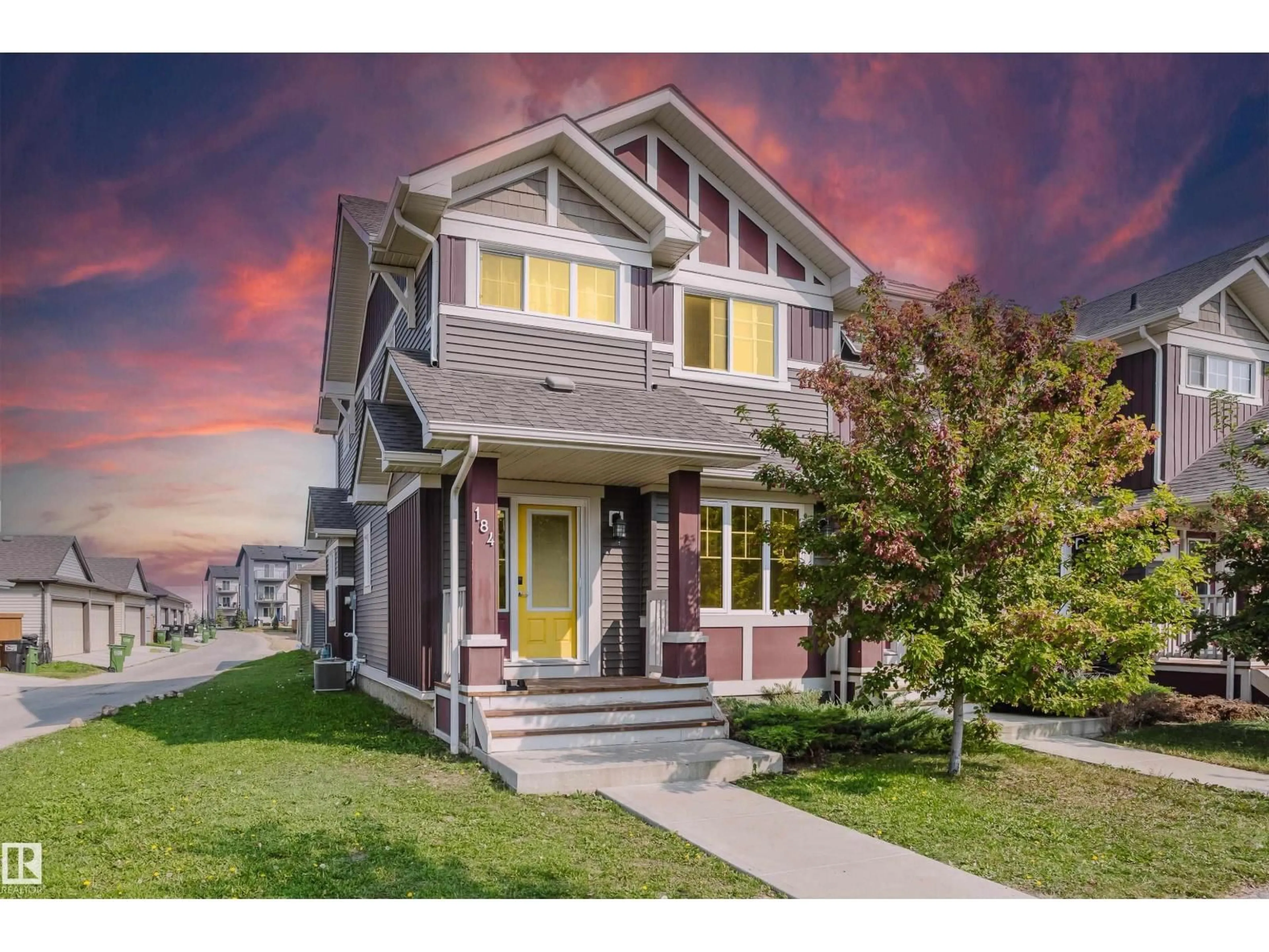 Home with vinyl exterior material, street for 184 DESROCHERS GA, Edmonton Alberta T6W3H8