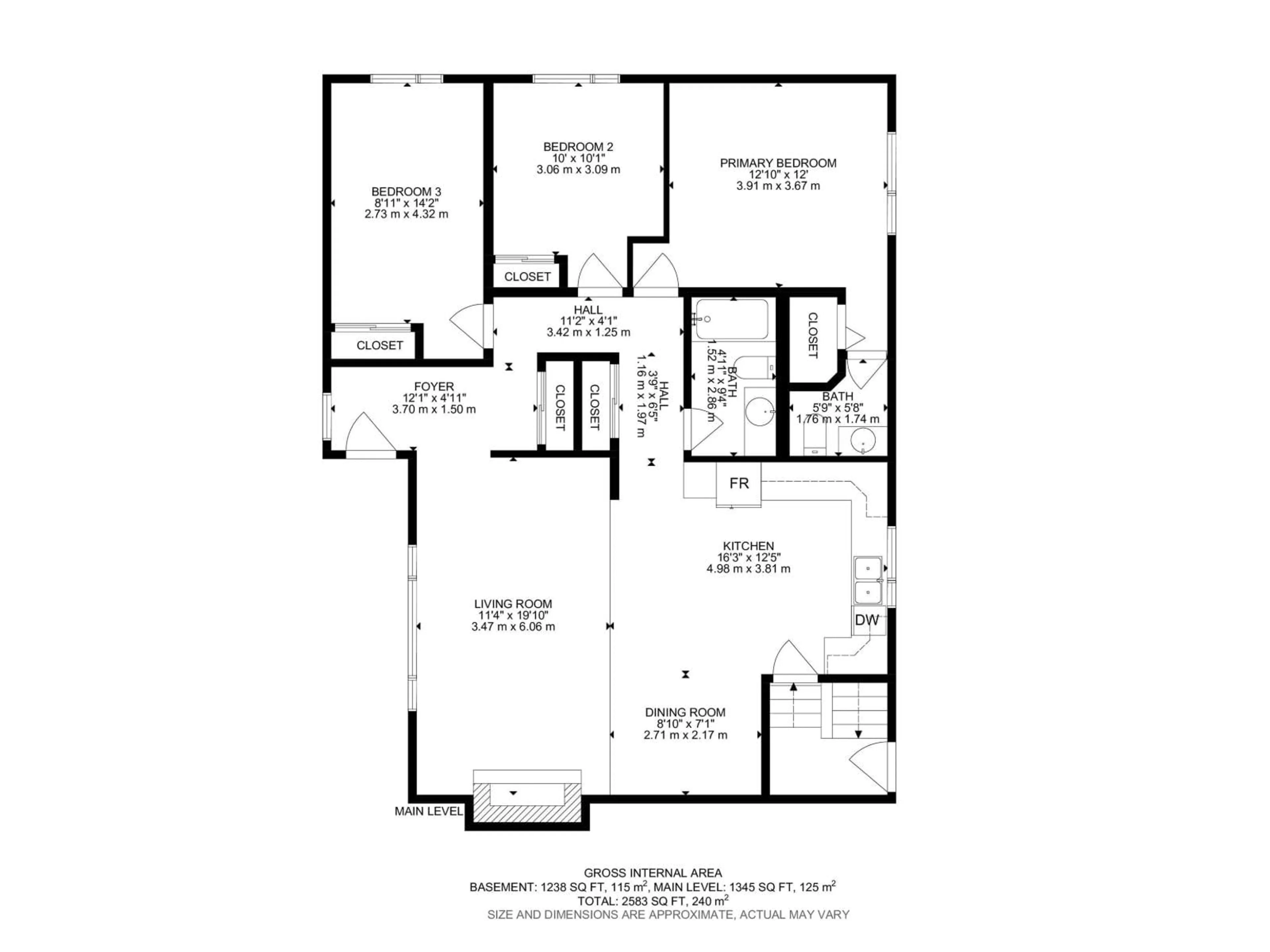 Floor plan for NW - 4223 89 ST, Edmonton Alberta T6K1B8