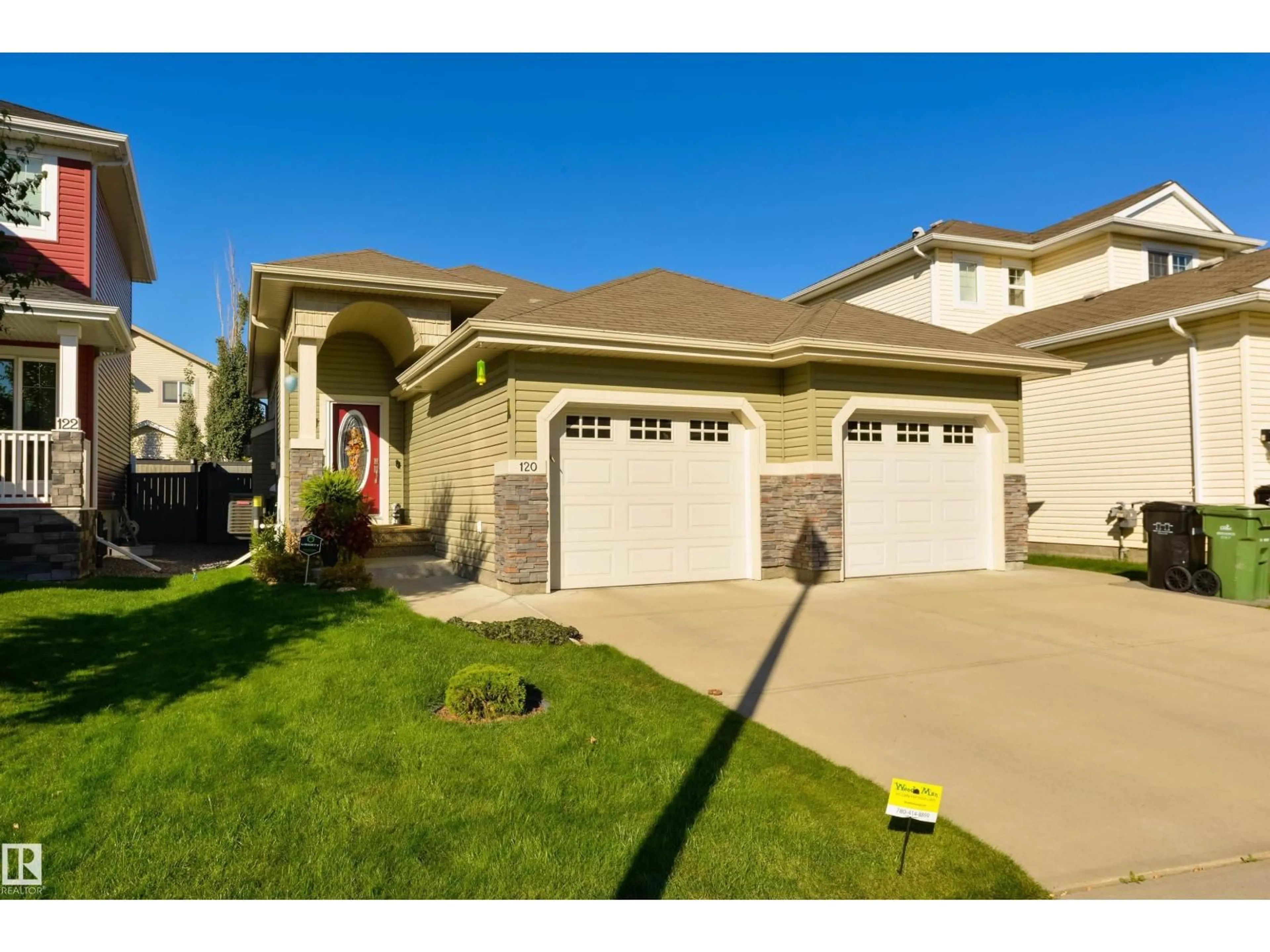 Home with vinyl exterior material, street for 120 KEYPORT CI, Leduc Alberta T9E0J3