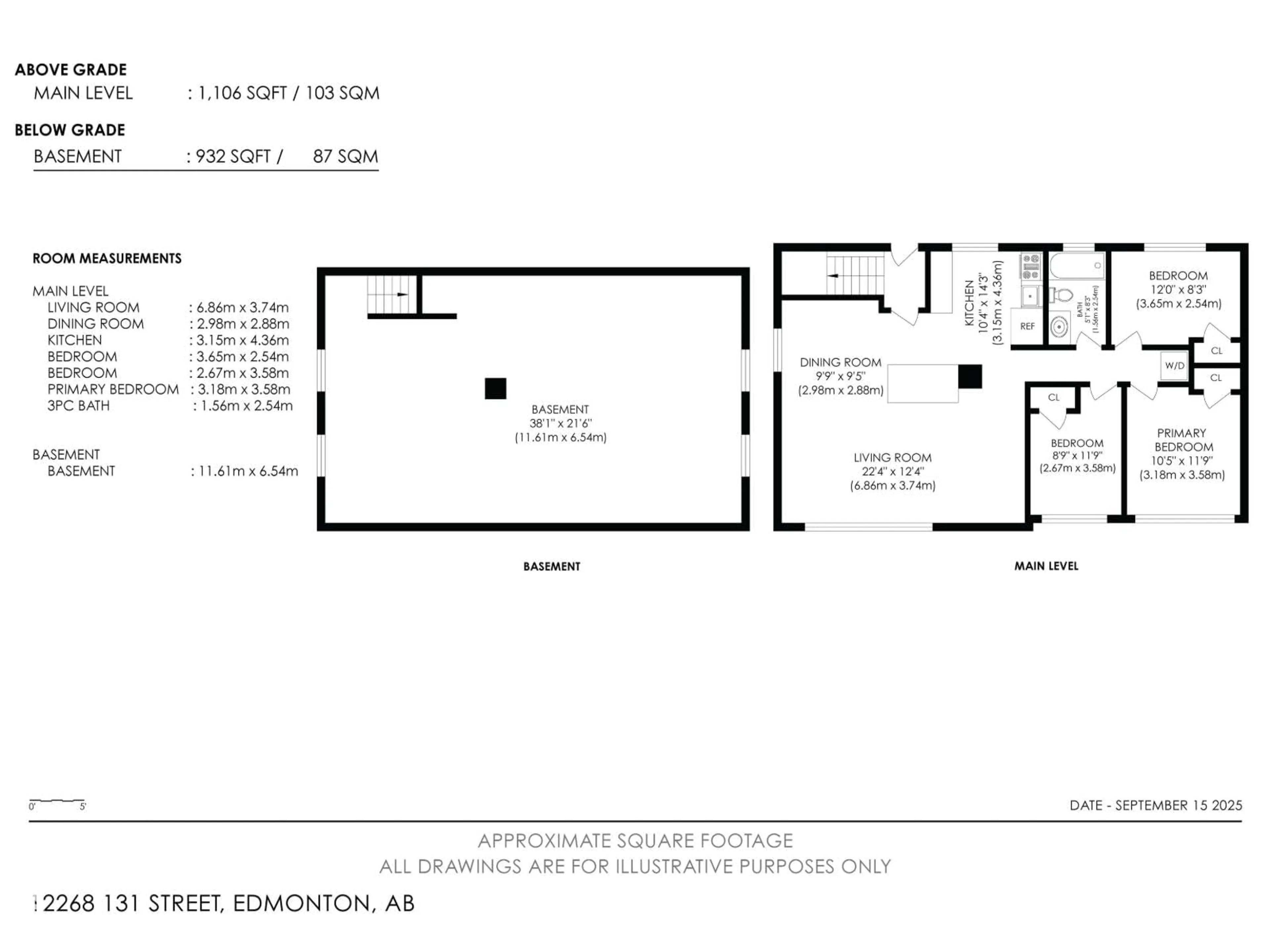 Floor plan for NW - 12268 131 ST, Edmonton Alberta T5L1M9