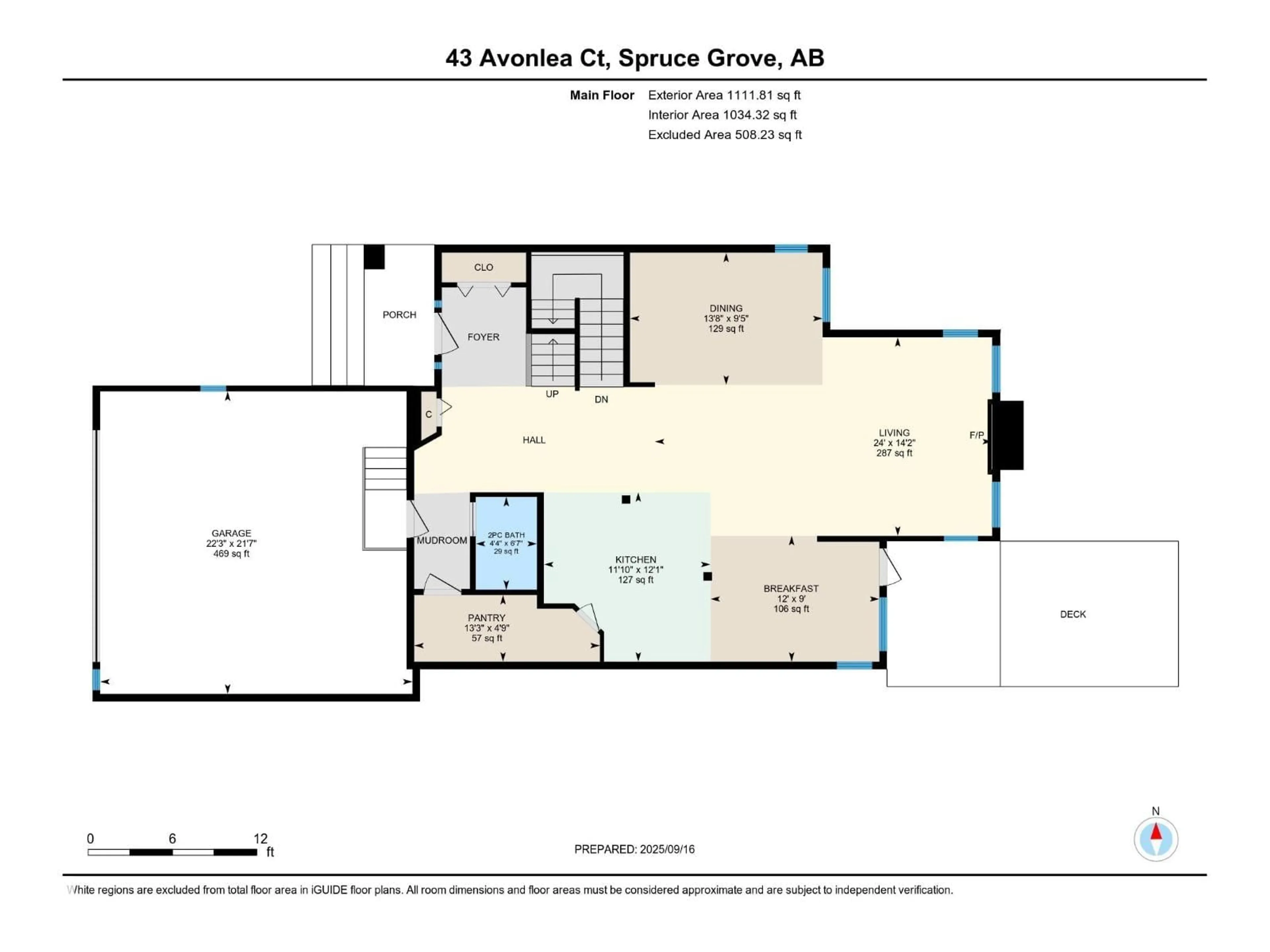 Floor plan for 43 AVONLEA CO, Spruce Grove Alberta T7X4R5