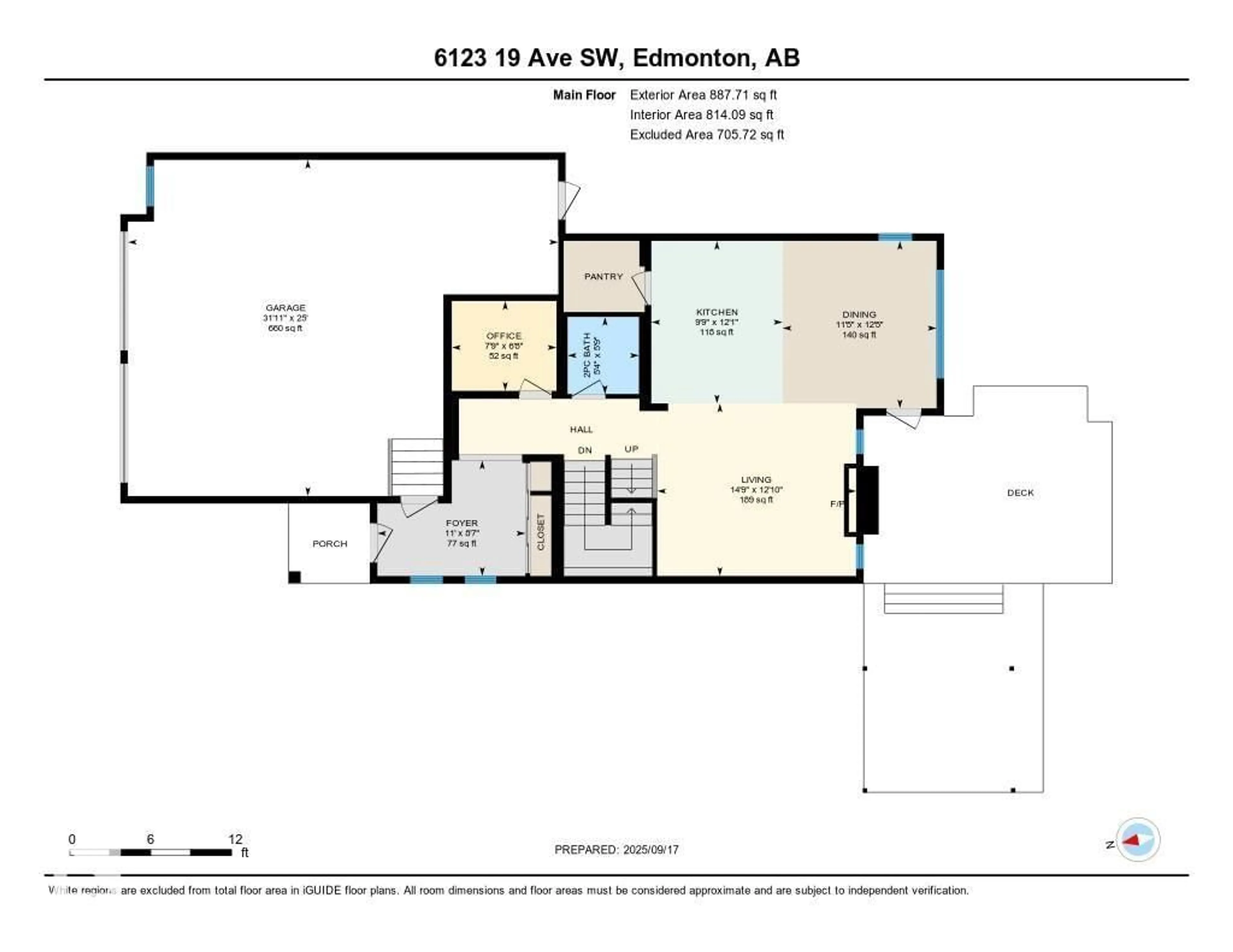 Floor plan for SW - 6123 19 AV, Edmonton Alberta T5X2A4