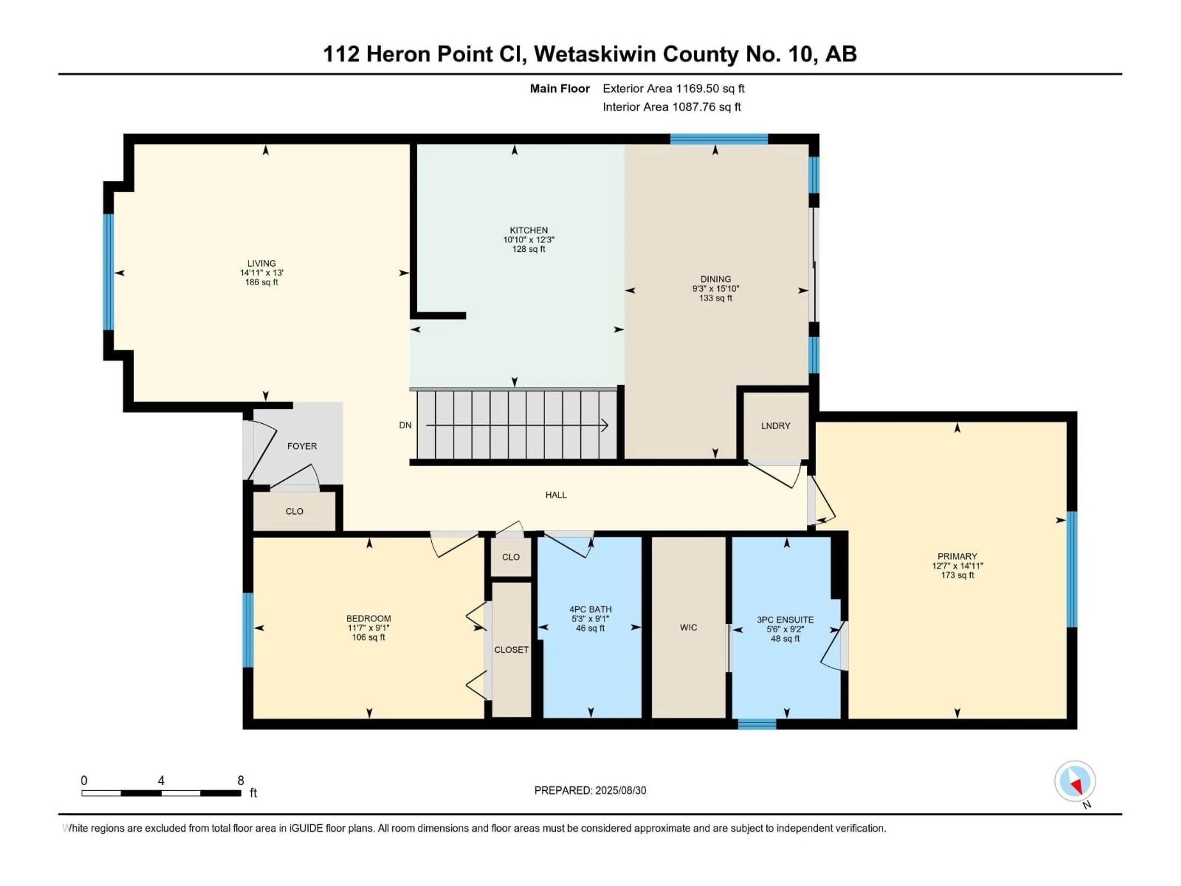 Floor plan for 112 HERON POINT CL, Rural Wetaskiwin County Alberta T0C2V0