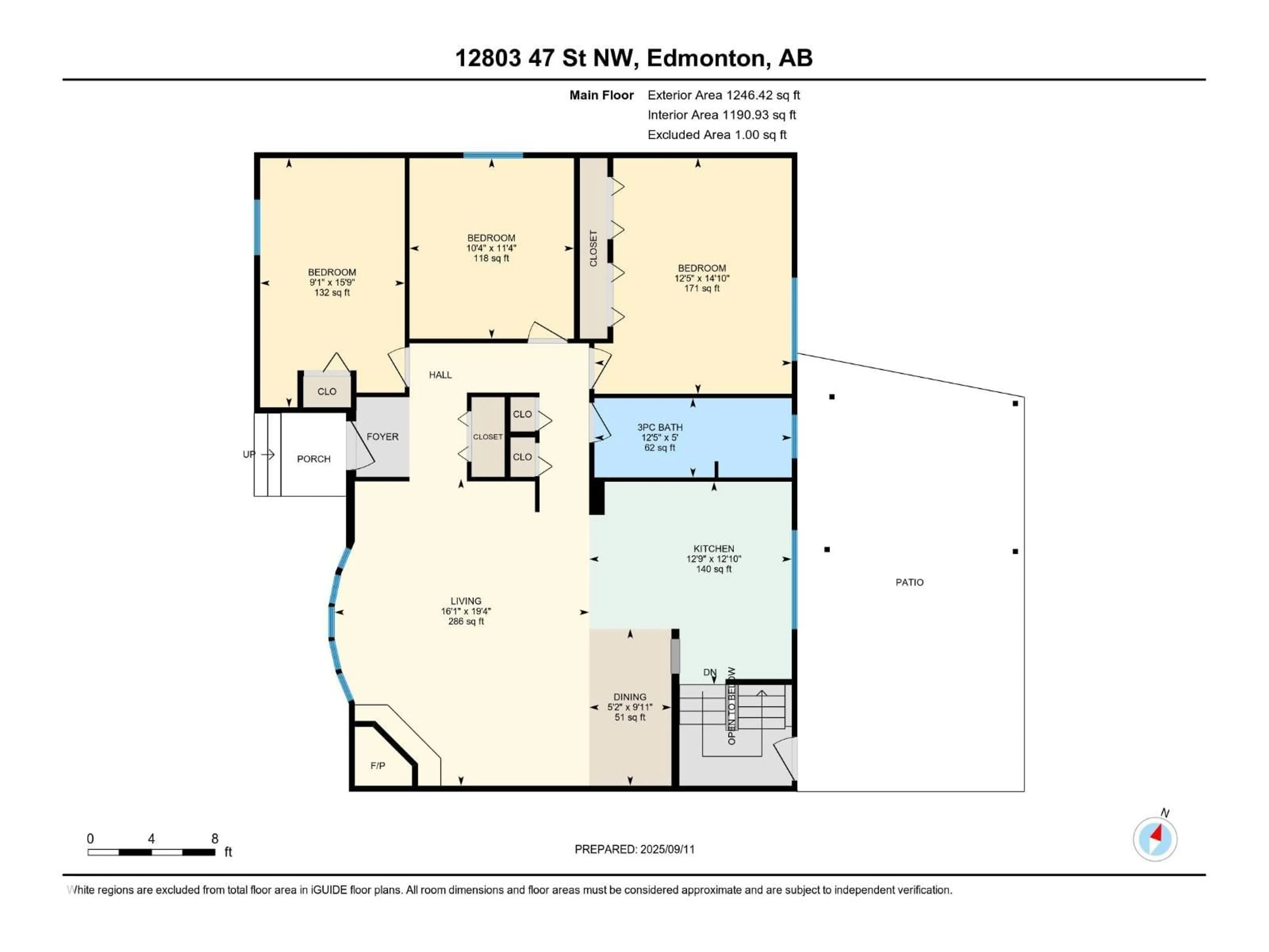 Floor plan for NW - 12803 47 ST, Edmonton Alberta T5A2J8