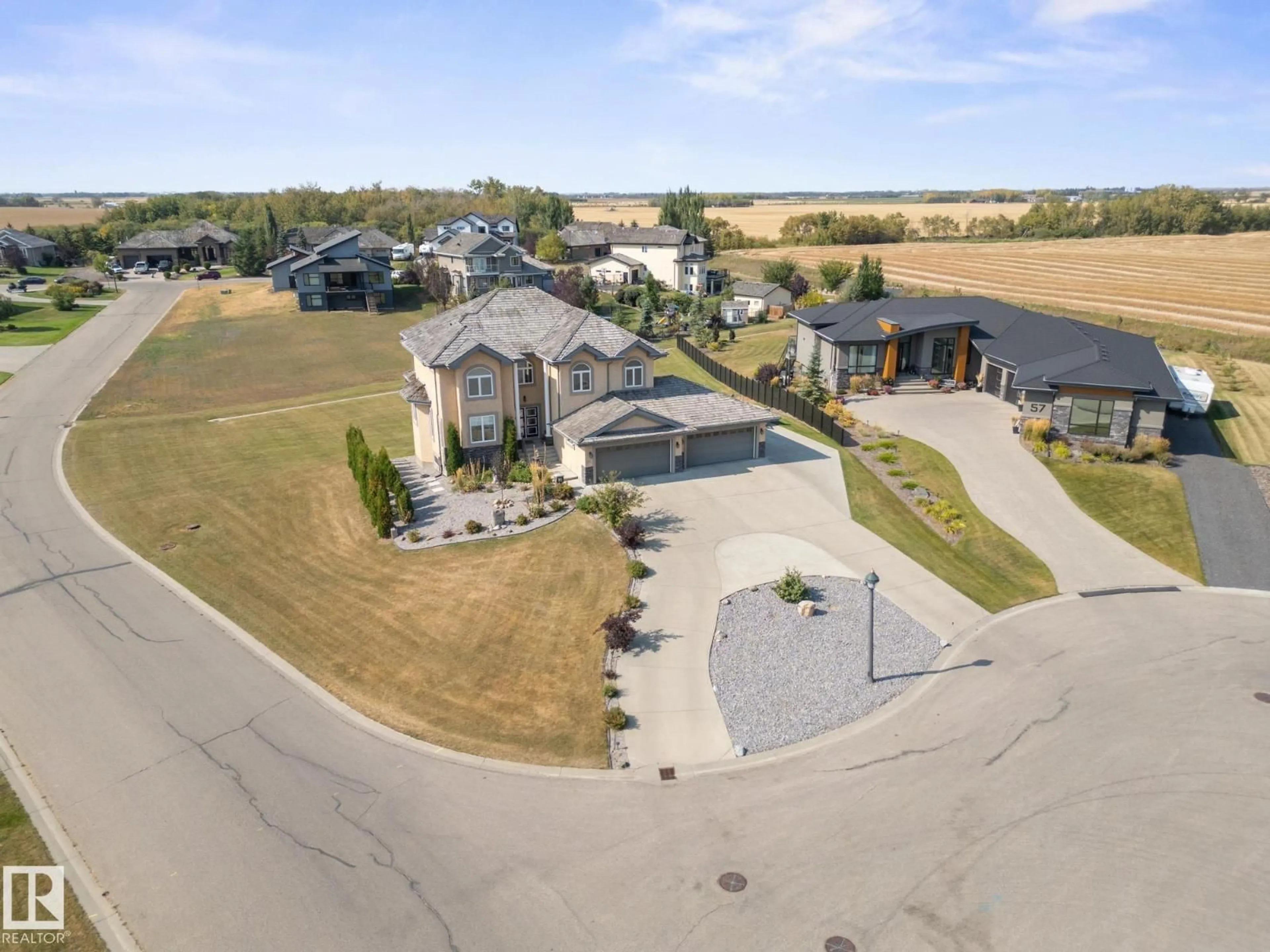 A pic from outside/outdoor area/front of a property/back of a property/a pic from drone, street for 25214 - 59 COAL MINE RD, Rural Sturgeon County Alberta T8T0A8