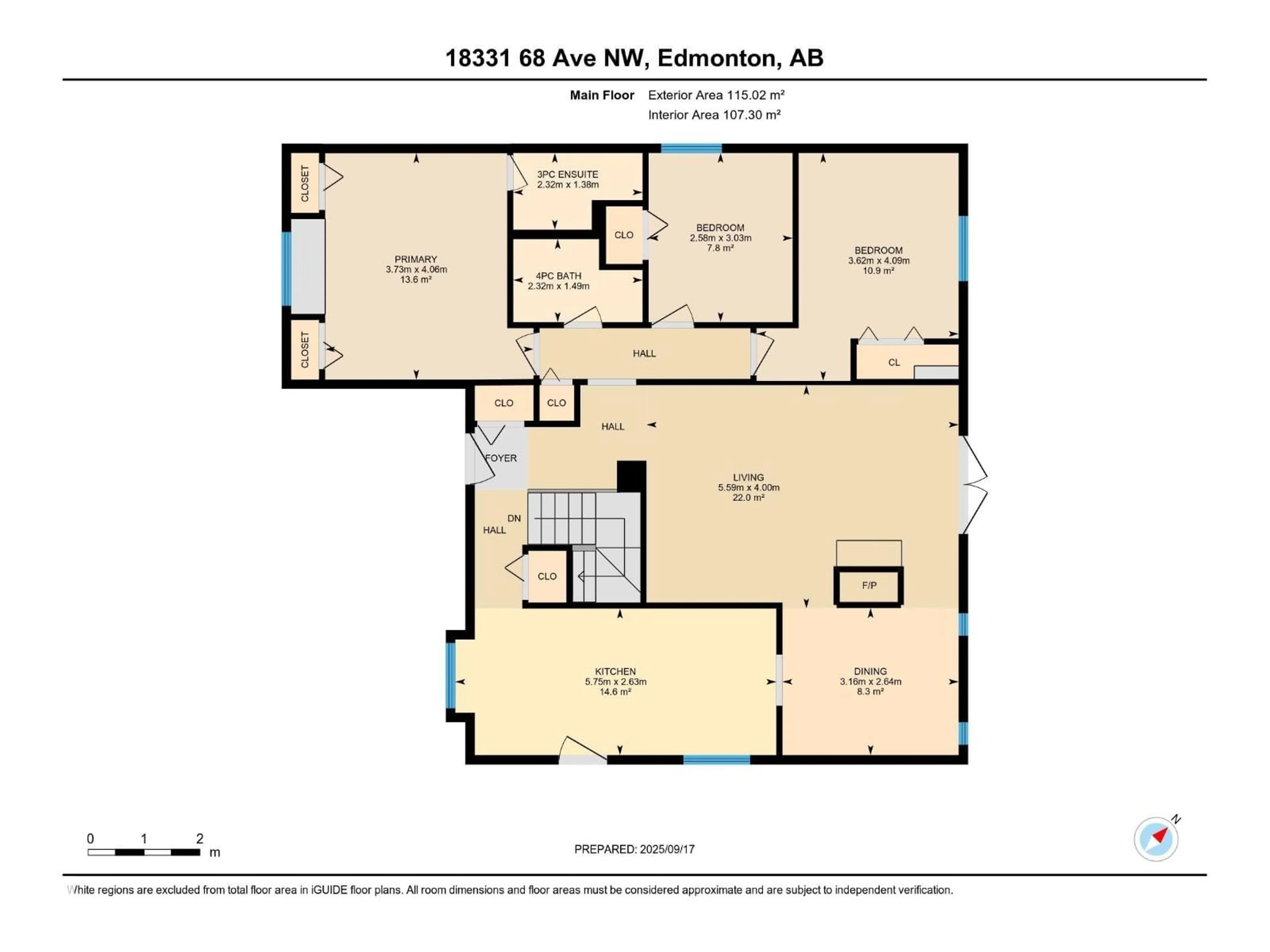Floor plan for NW - 18331 68 AV, Edmonton Alberta T5T2H5