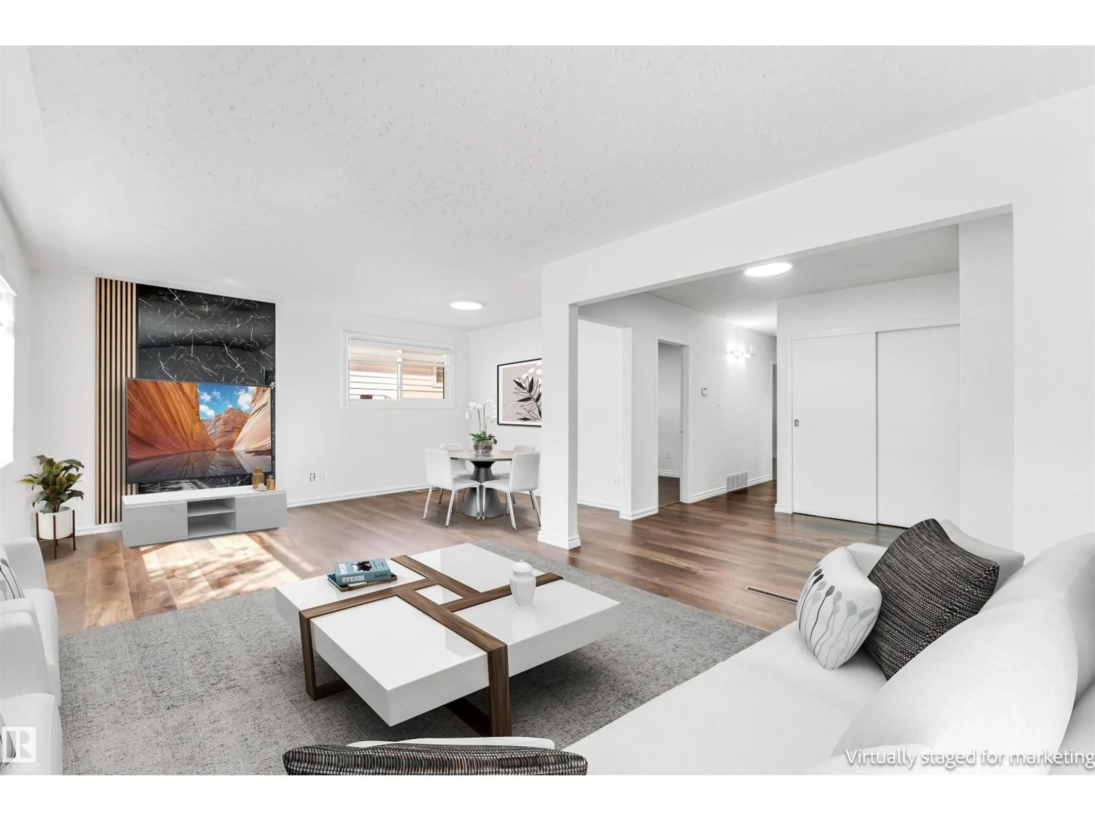 Living room with furniture, unknown for 13316 136 AV, Edmonton Alberta T5L4B3