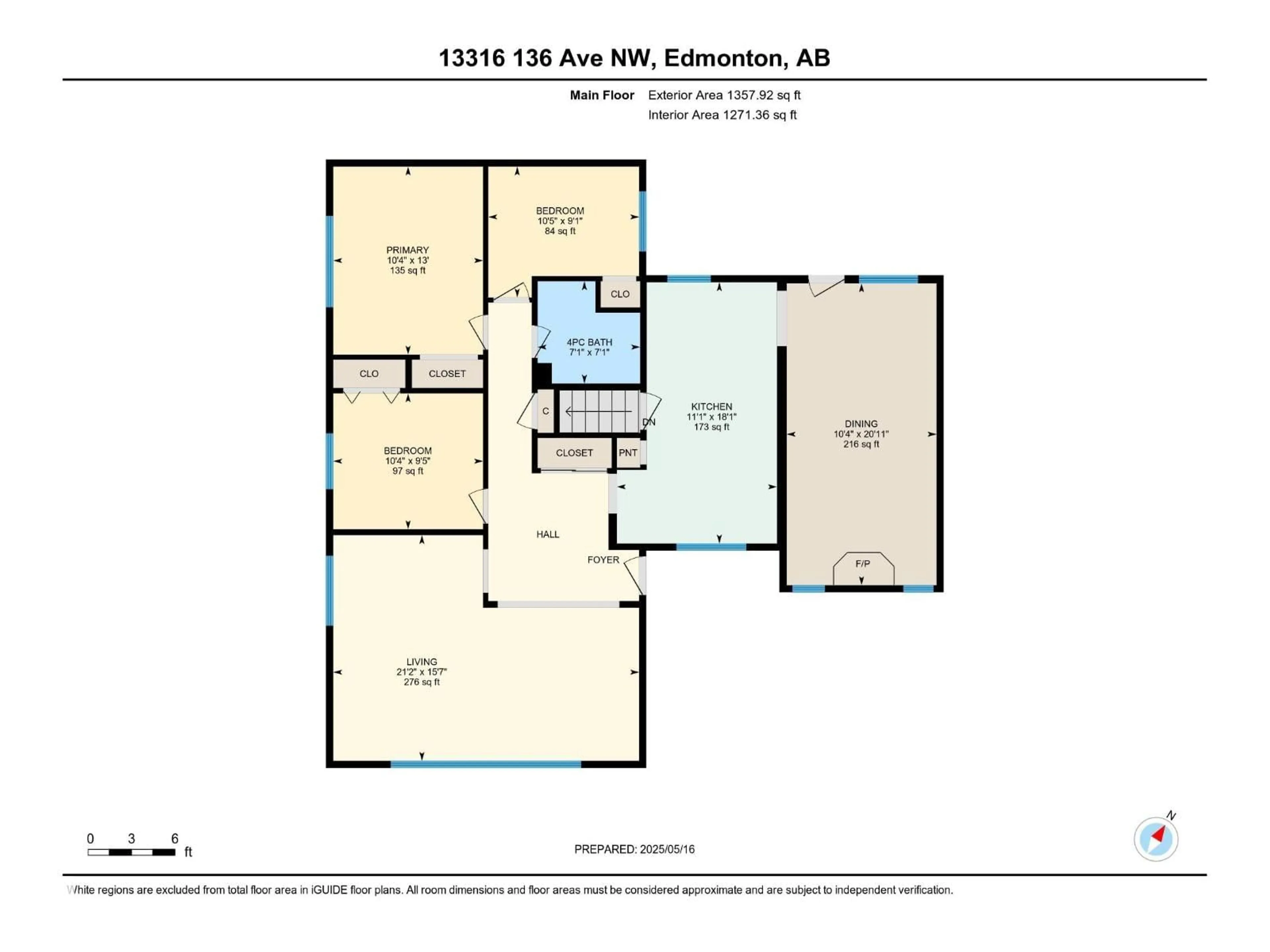 Floor plan for 13316 136 AV, Edmonton Alberta T5L4B3