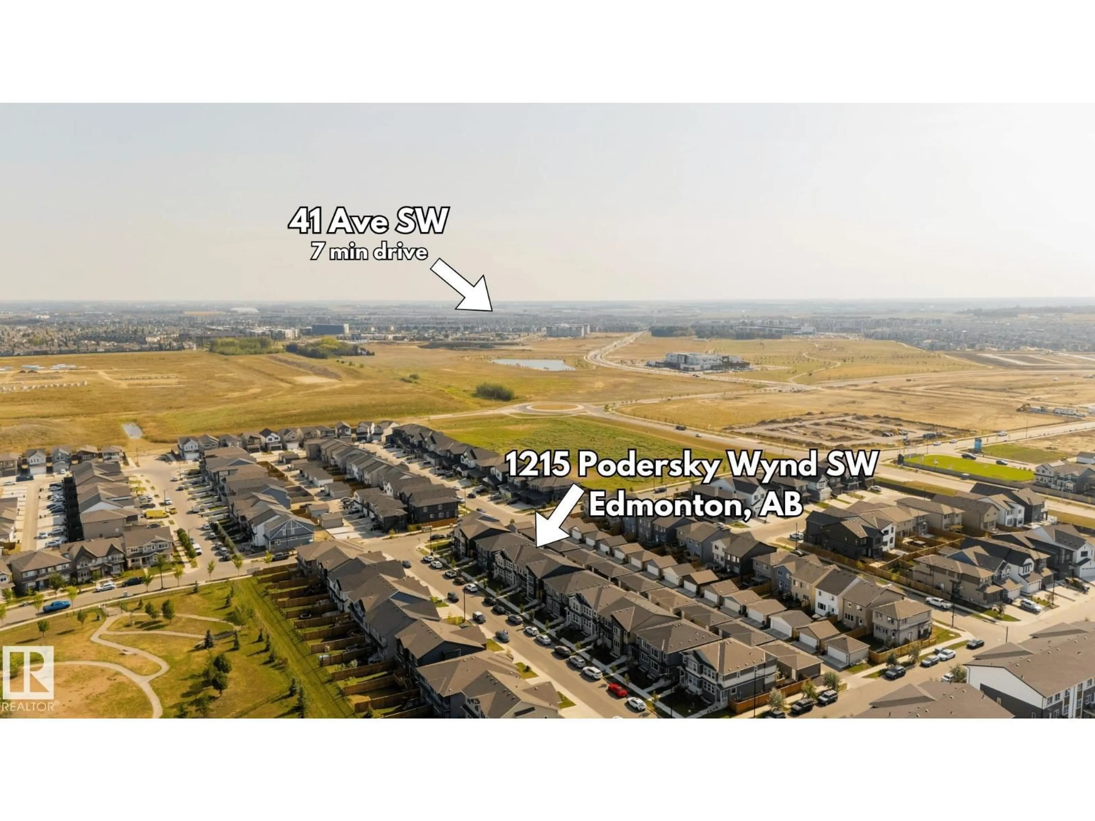 A pic from outside/outdoor area/front of a property/back of a property/a pic from drone, unknown for 1215 PODERSKY WD, Edmonton Alberta T6W4W3