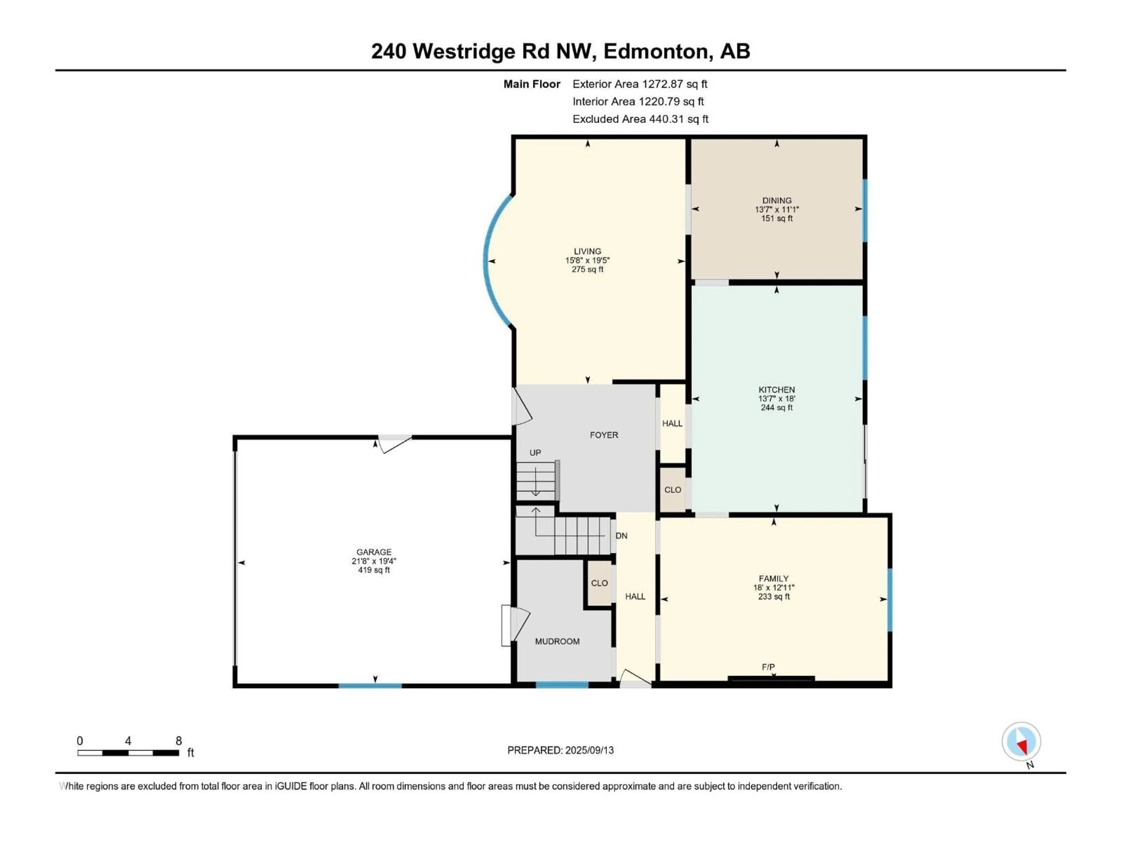 Floor plan for 240 WESTRIDGE RD, Edmonton Alberta T5T1C1