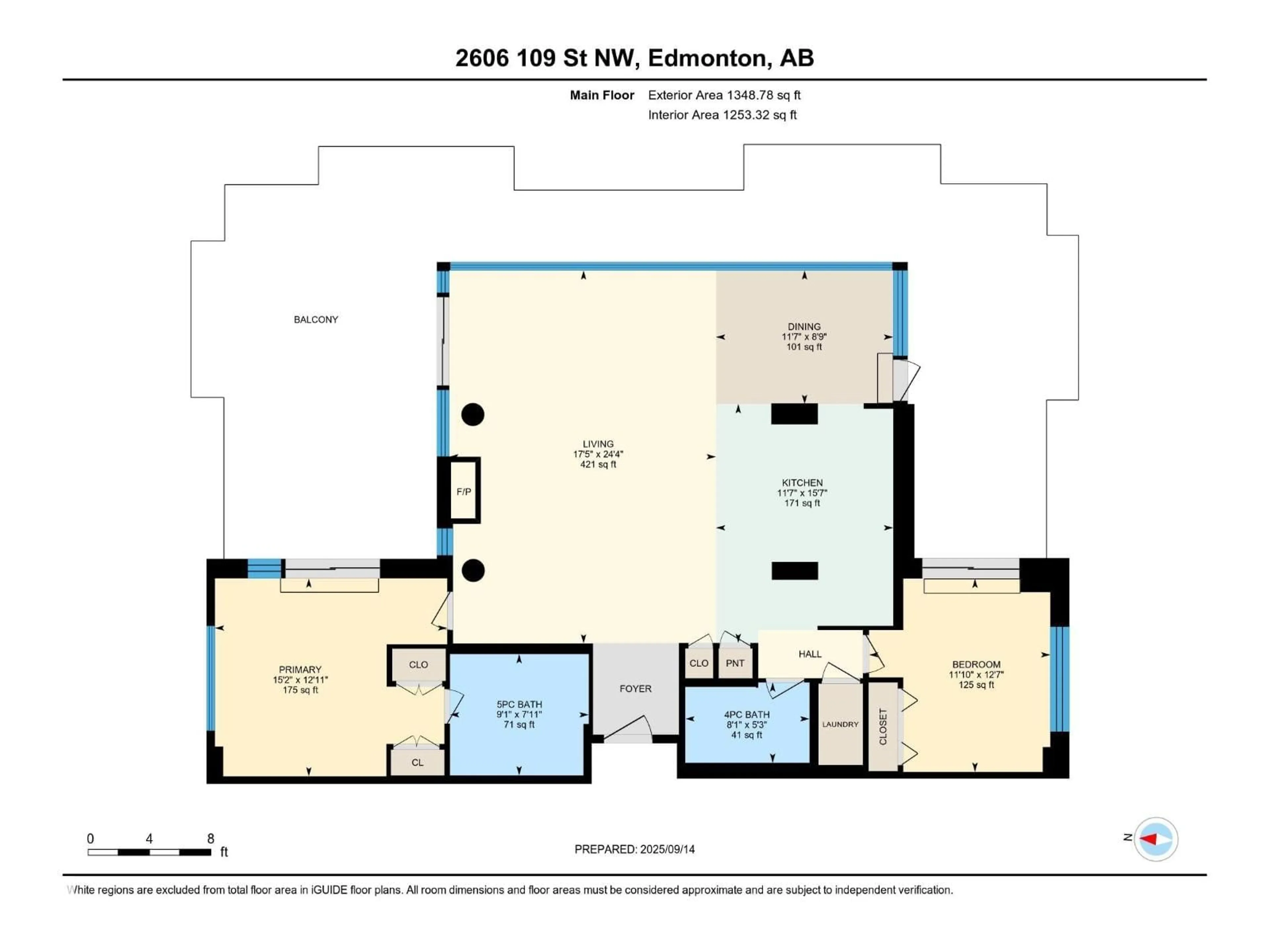 Floor plan for 706 - 2606 109 ST NW, Edmonton Alberta T6J3S9