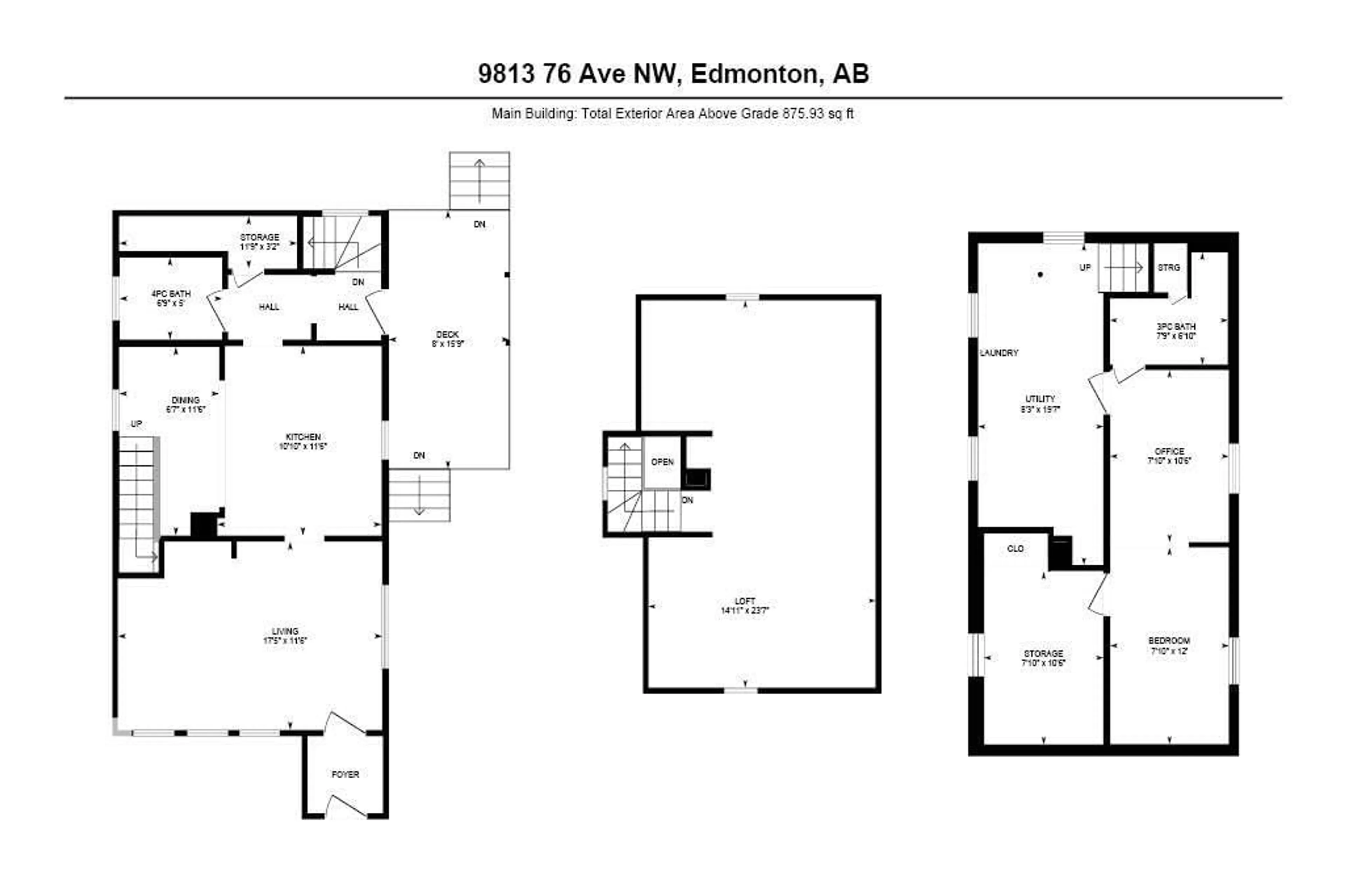 Floor plan for 9813 76 AV, Edmonton Alberta T6E1K6