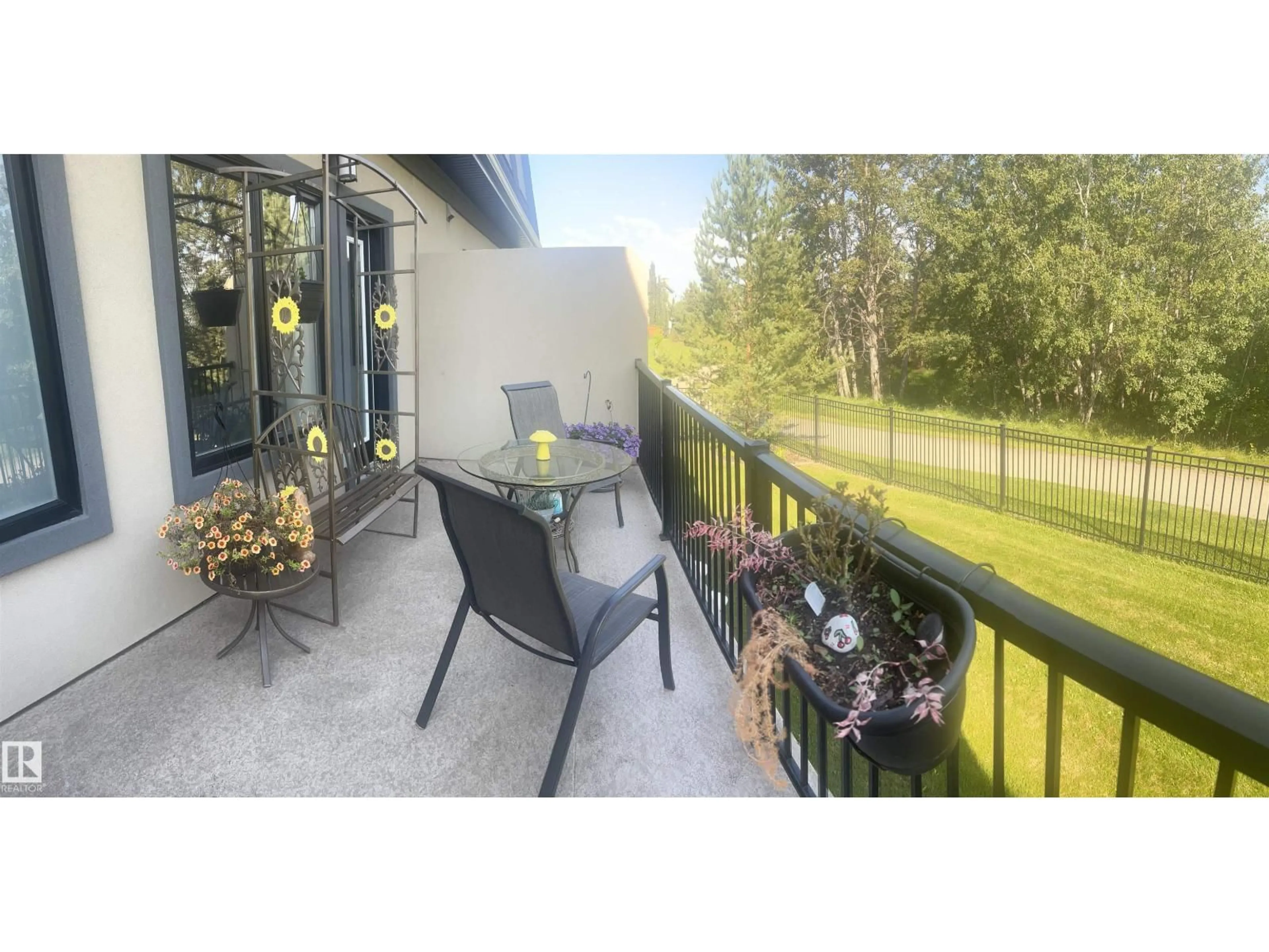 Patio, water/lake/river/ocean view for 22 5873 MULLEN PL, Edmonton Alberta T6R0T5