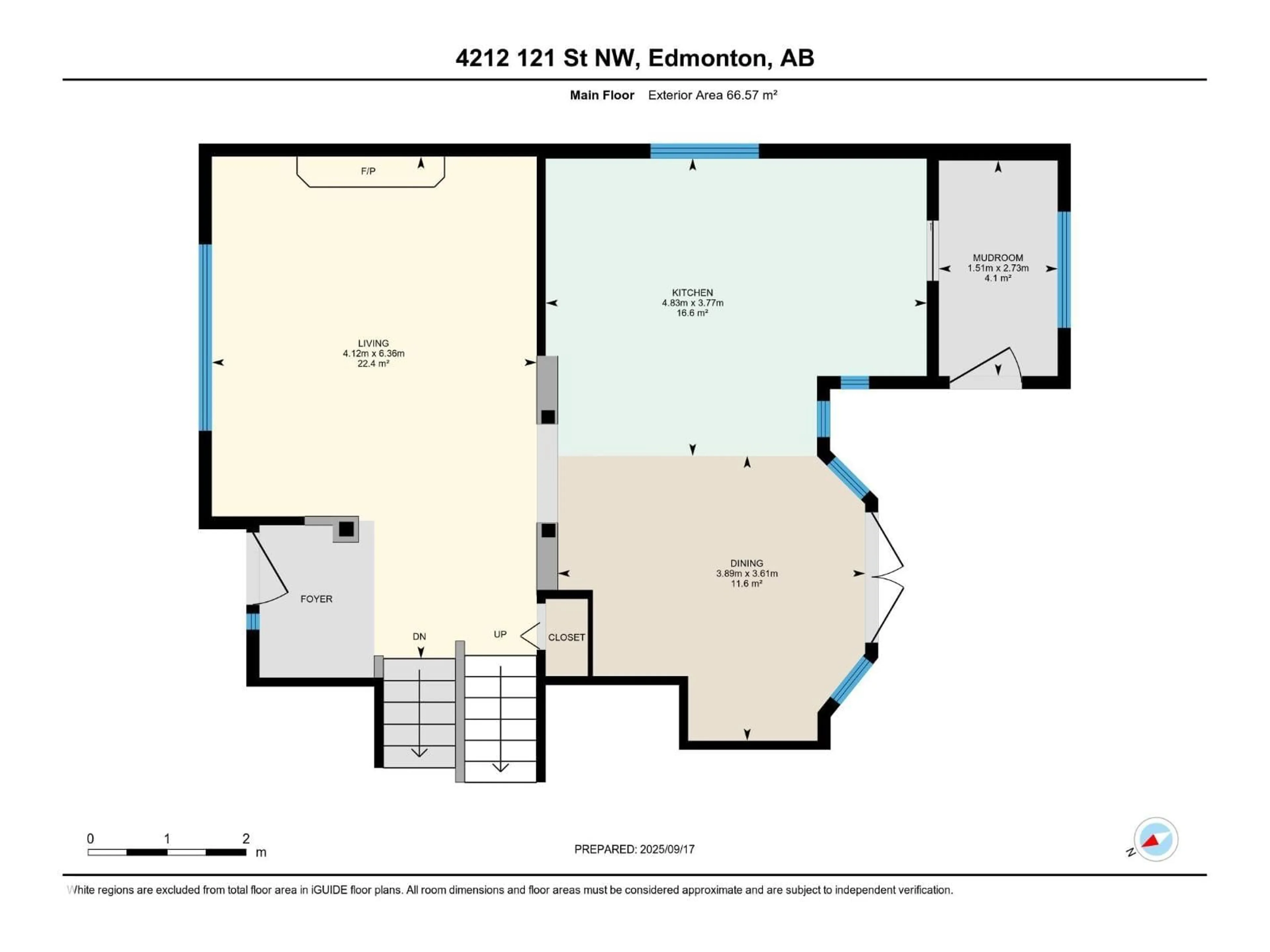 Floor plan for NW - 4212 121 ST, Edmonton Alberta T6J1Y8