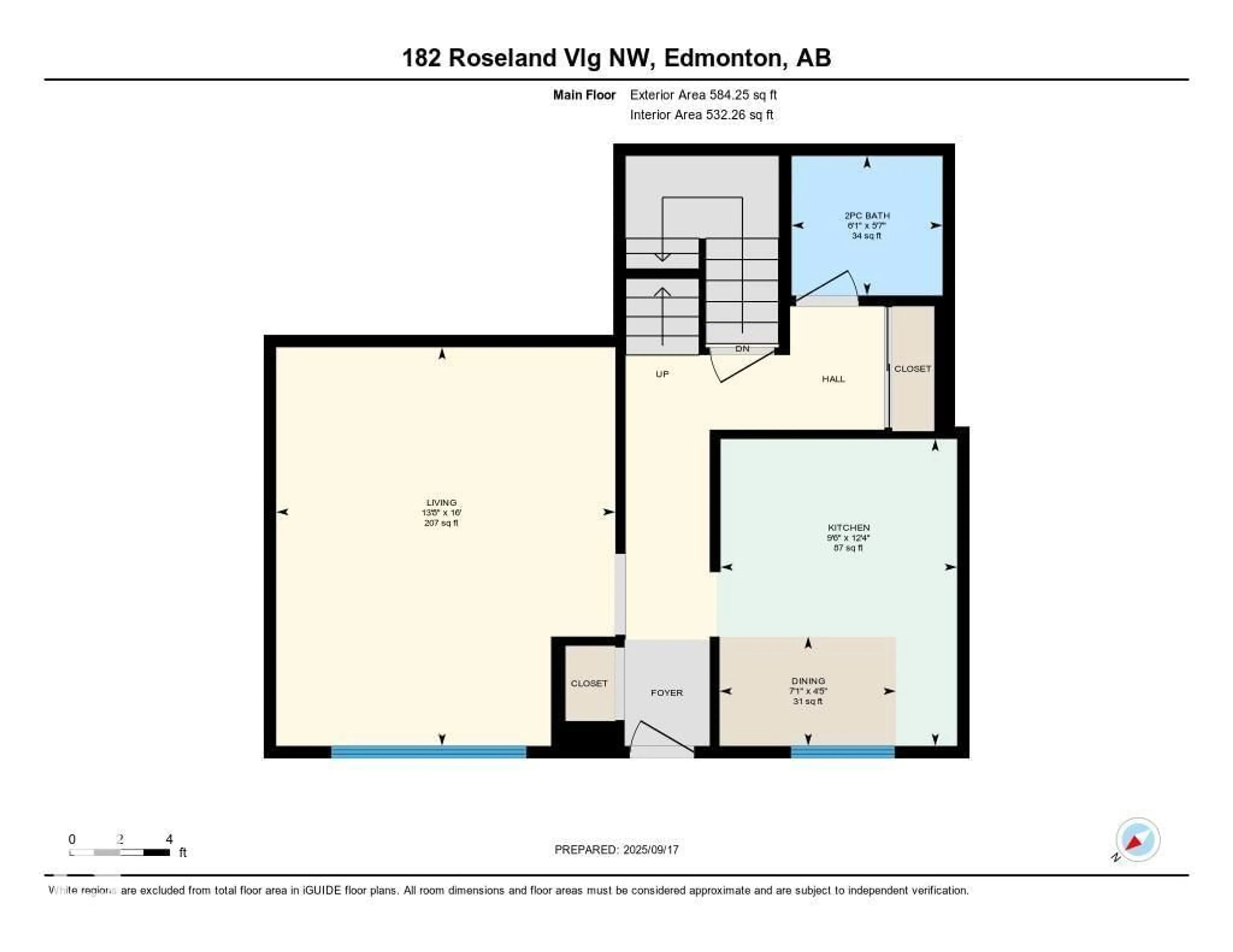 Floor plan for NW - 182 ROSELAND VG, Edmonton Alberta T5E5R6