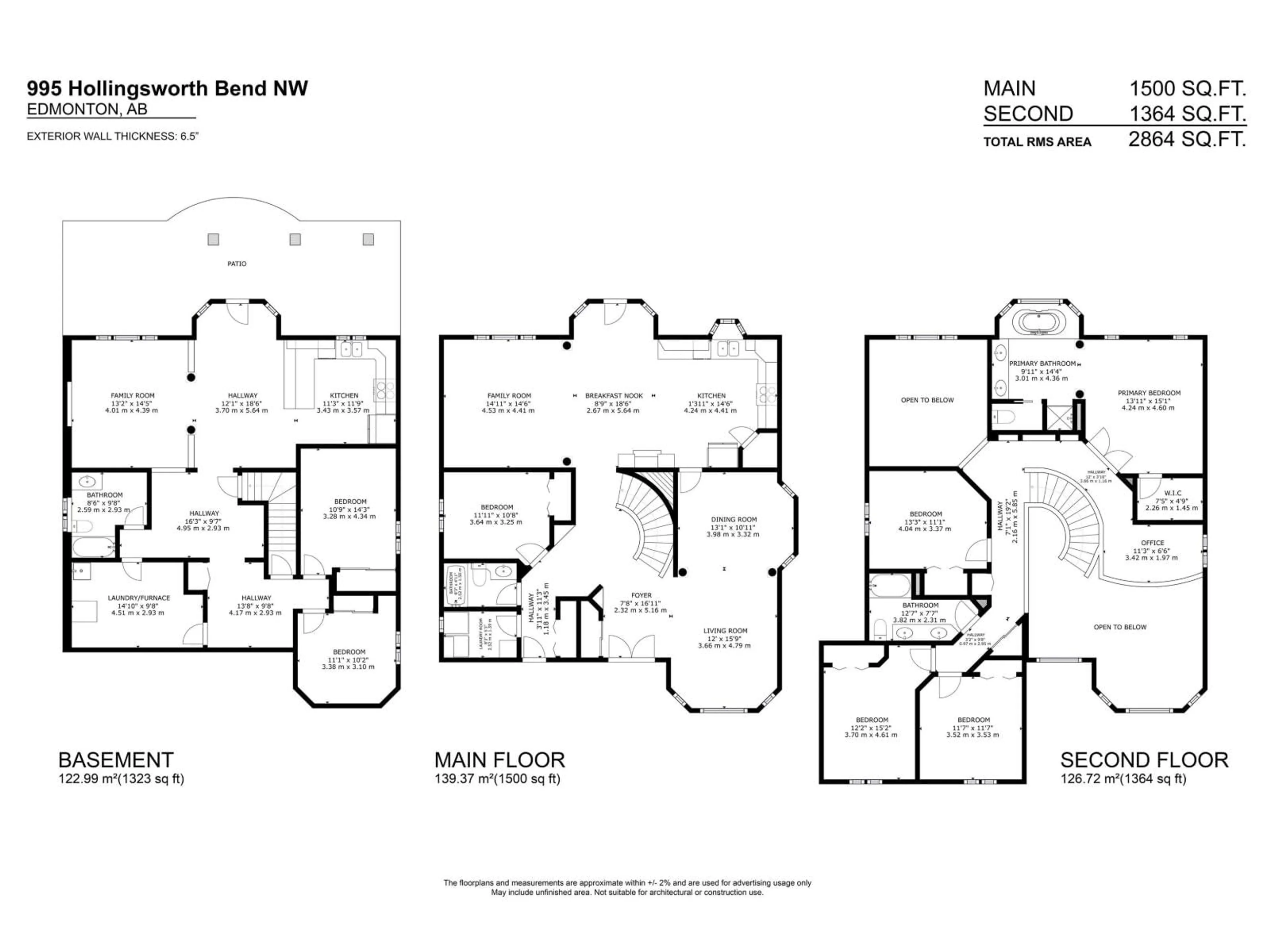 Floor plan for BN NW - 995 HOLLINGSWORTH BEND, Edmonton Alberta T6R3G7