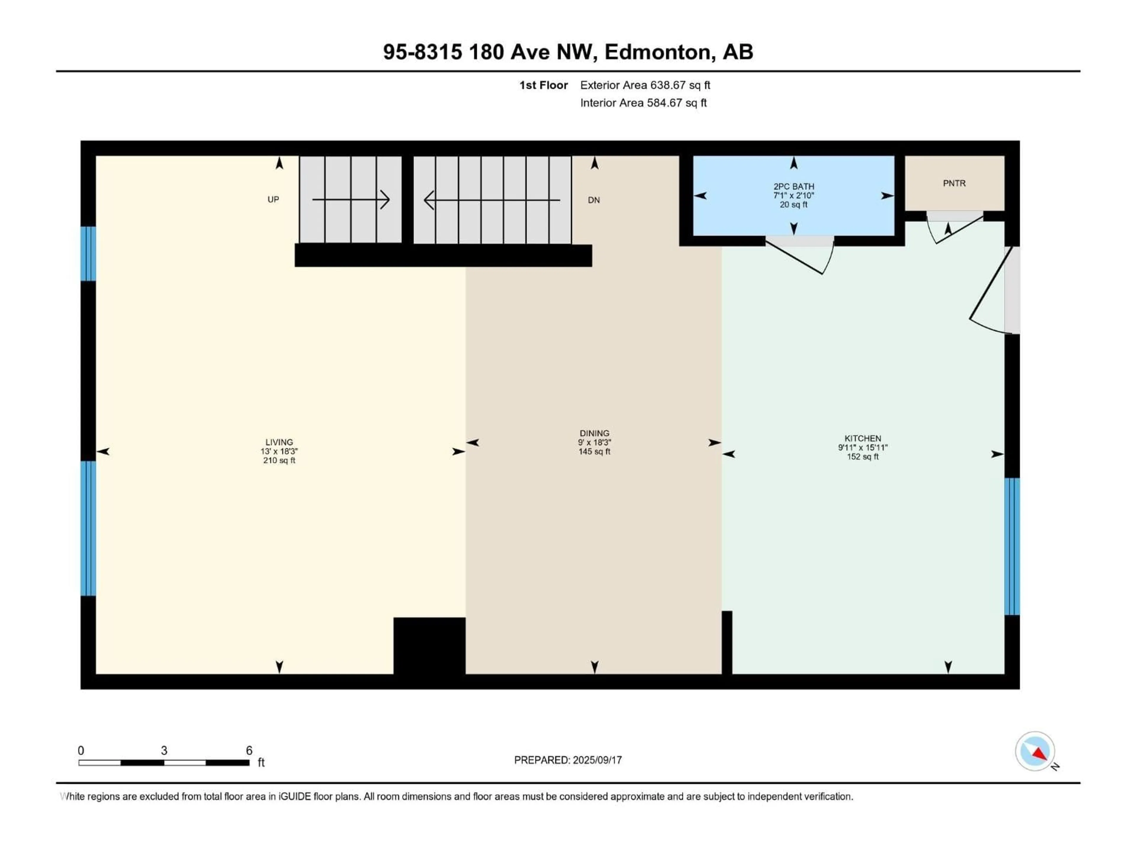 Floor plan for 95 - 8315 180 AV, Edmonton Alberta T5Z0J2