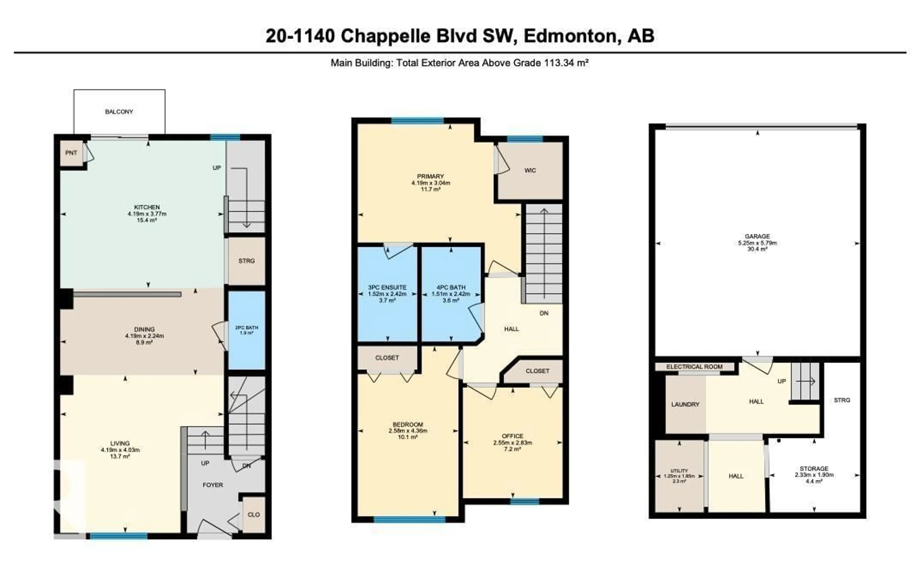 Floor plan for 1140 - 20 CHAPPELLE BV, Edmonton Alberta T6W2Z3