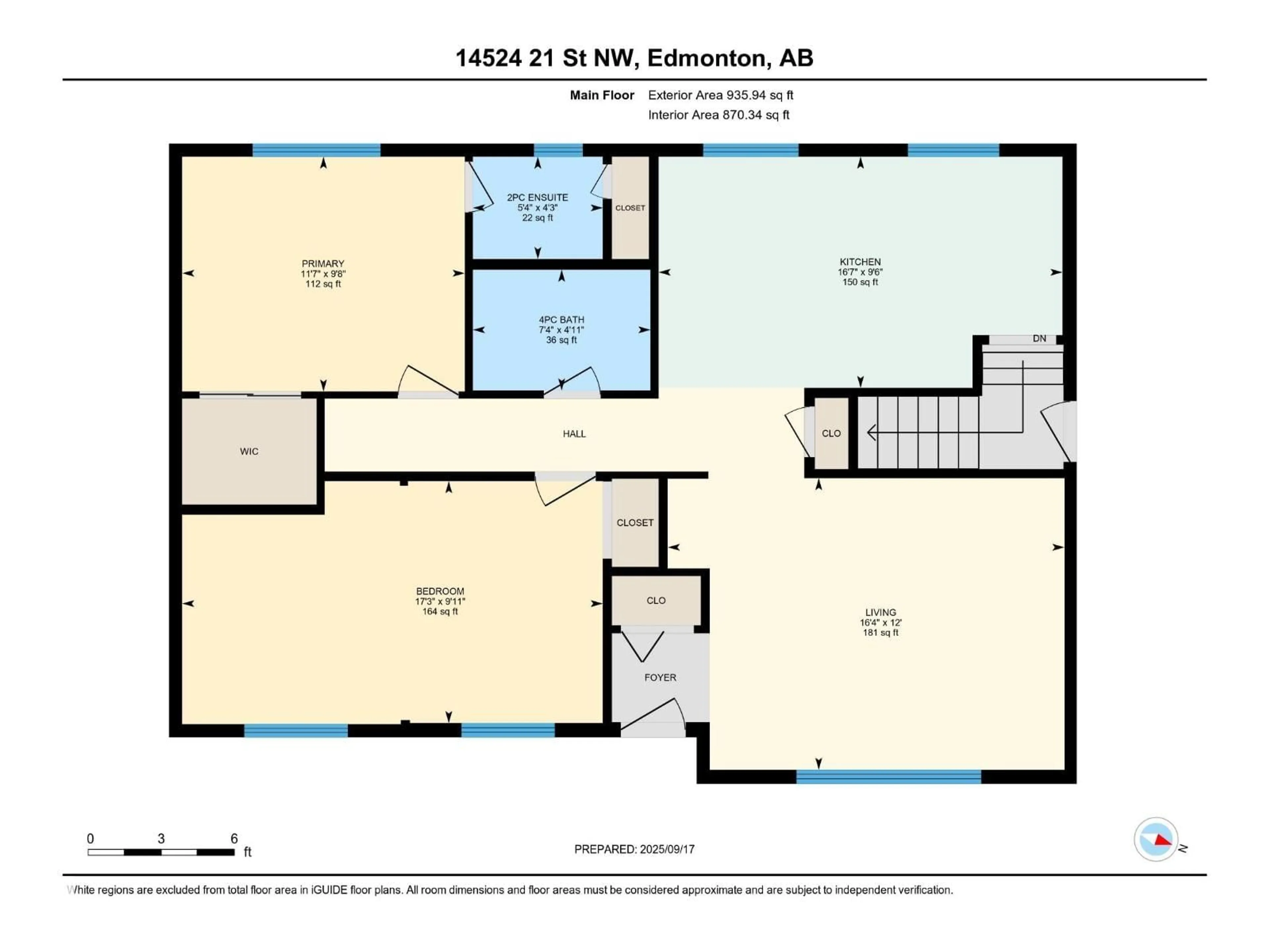 Floor plan for 14524 21 ST, Edmonton Alberta T5Y1T8