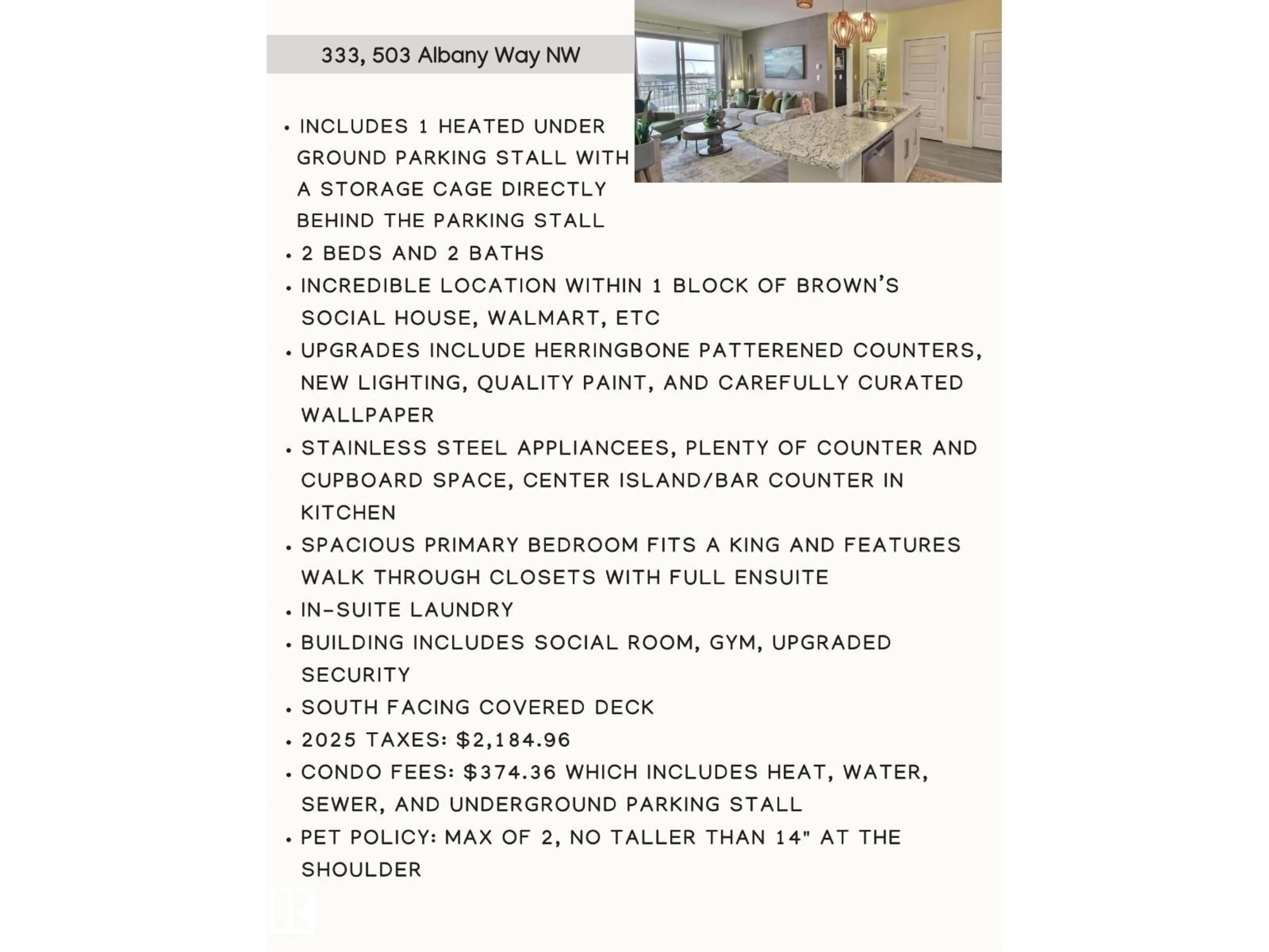 Unknown for 503 - 333 ALBANY WY, Edmonton Alberta T6V0M5