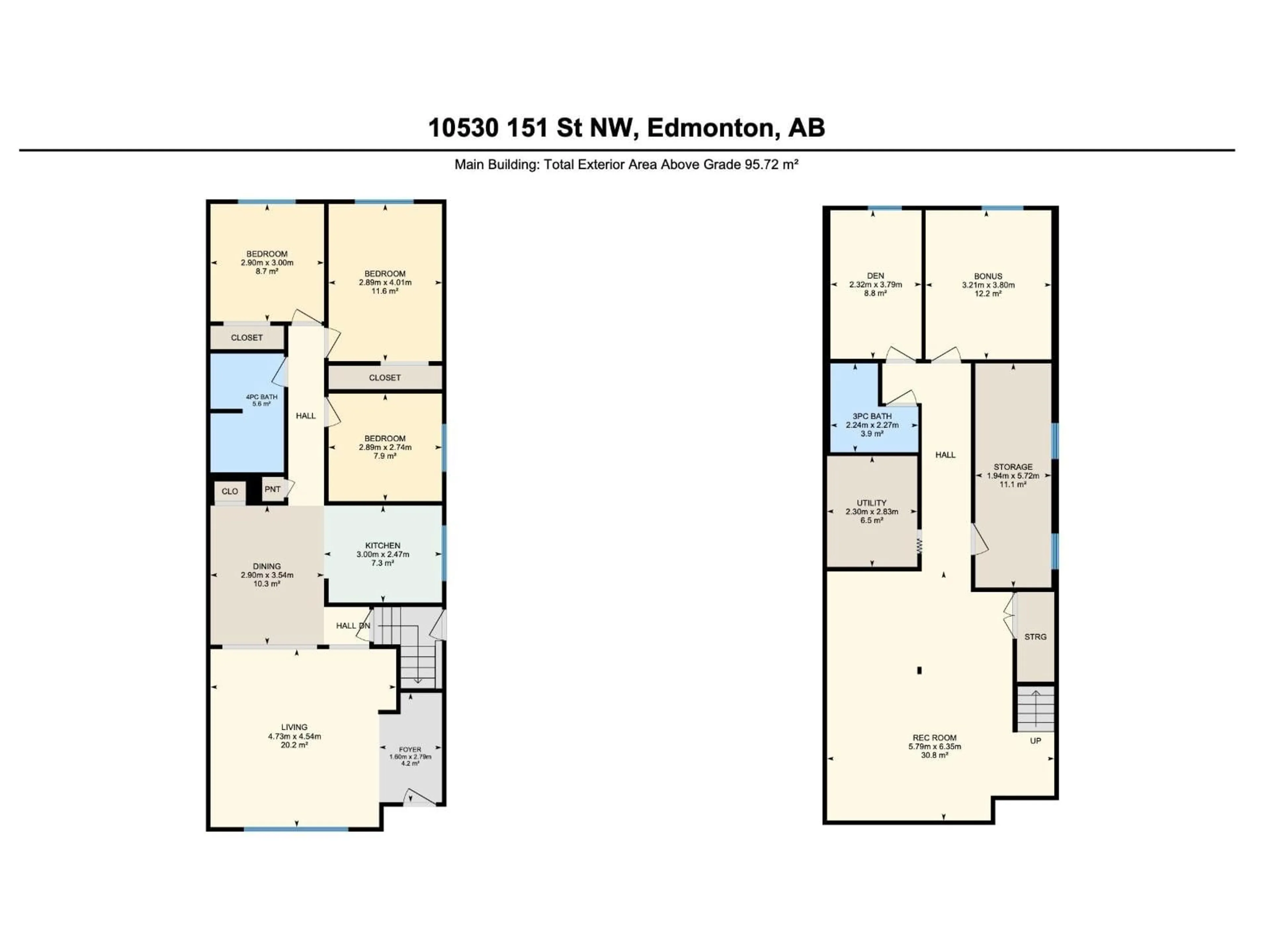 Floor plan for NW - 10530 151 ST, Edmonton Alberta T5P1V3