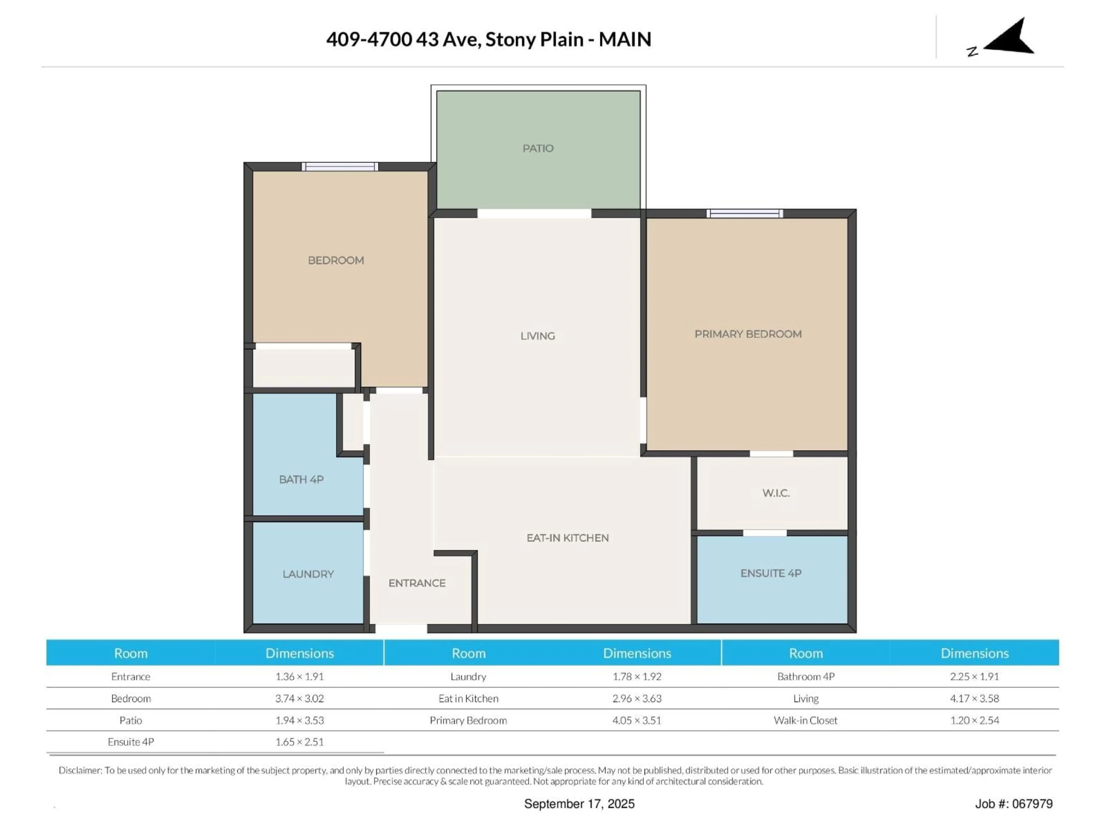 Floor plan for #409 - 4700 43 AV, Stony Plain Alberta T7Z2S6