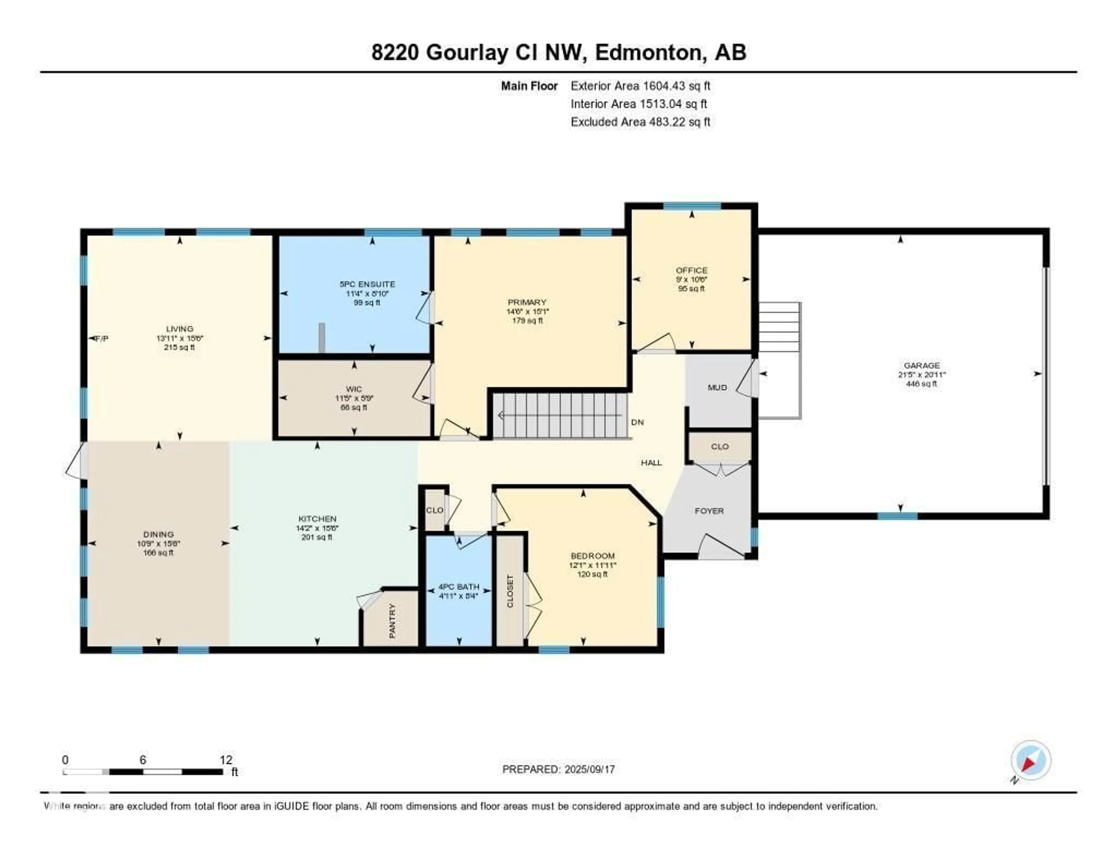 Floor plan for 8220 GOURLAY CL, Edmonton Alberta T5T7E9