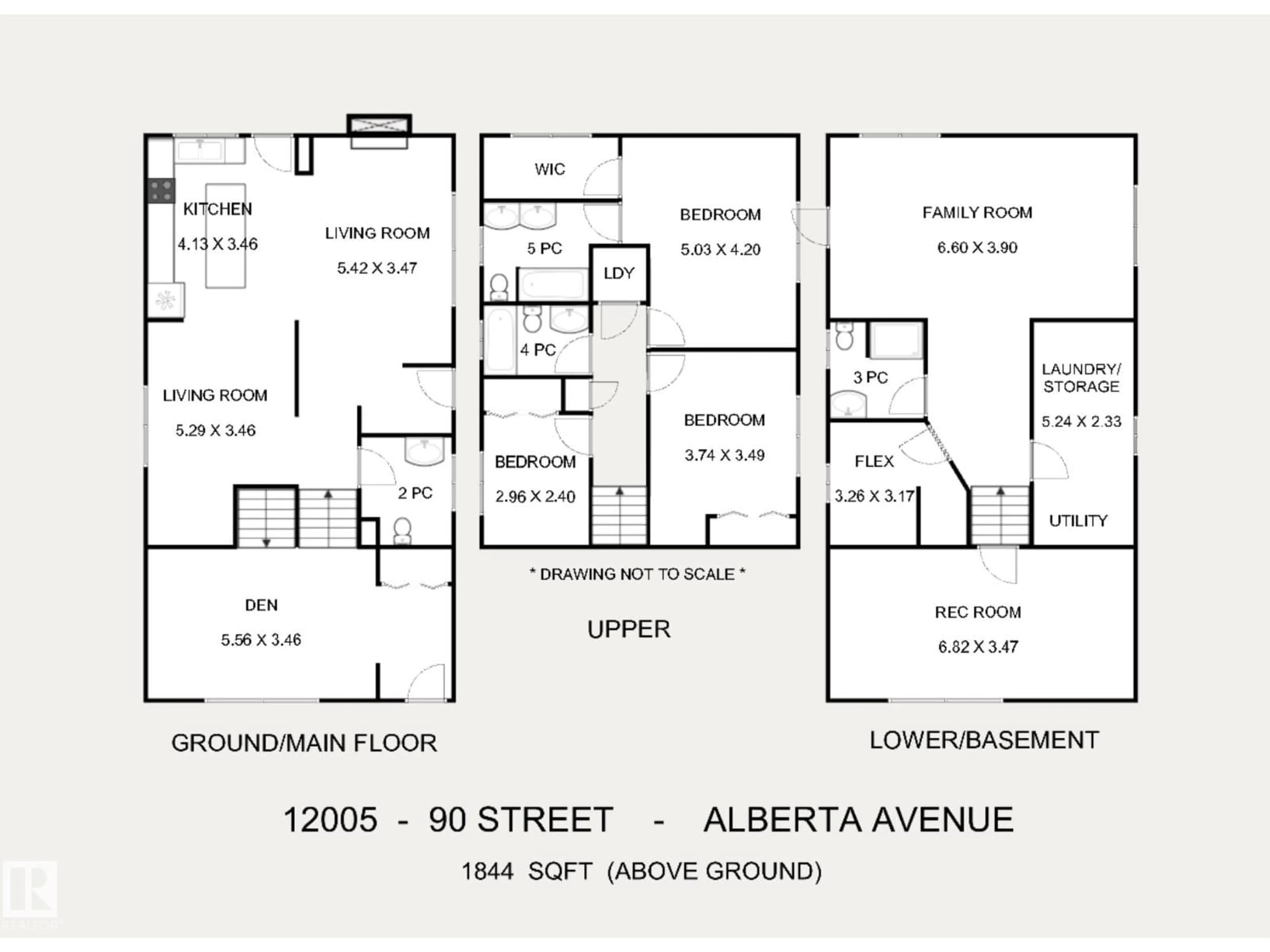 Floor plan for 12005 90 ST, Edmonton Alberta T5B3Z2