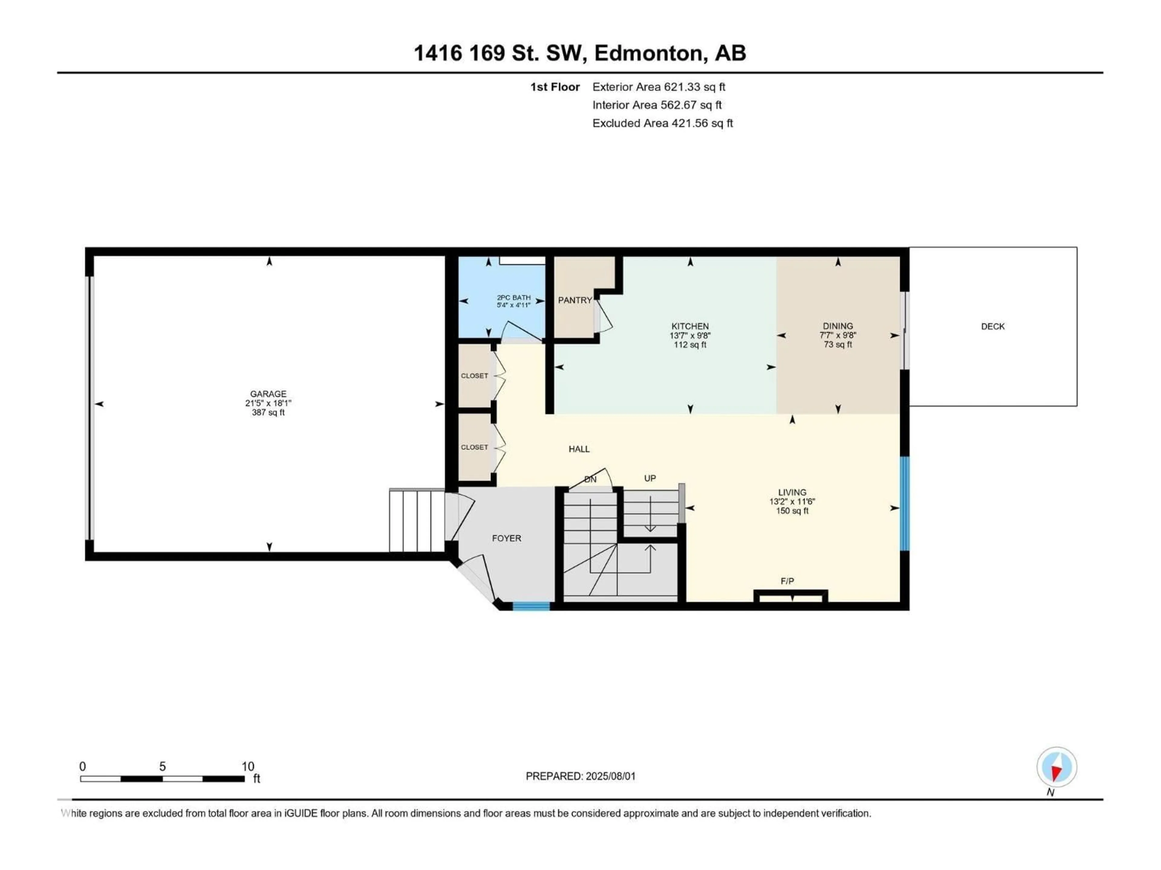 Floor plan for SW - 1416 169 ST, Edmonton Alberta T6W3P7