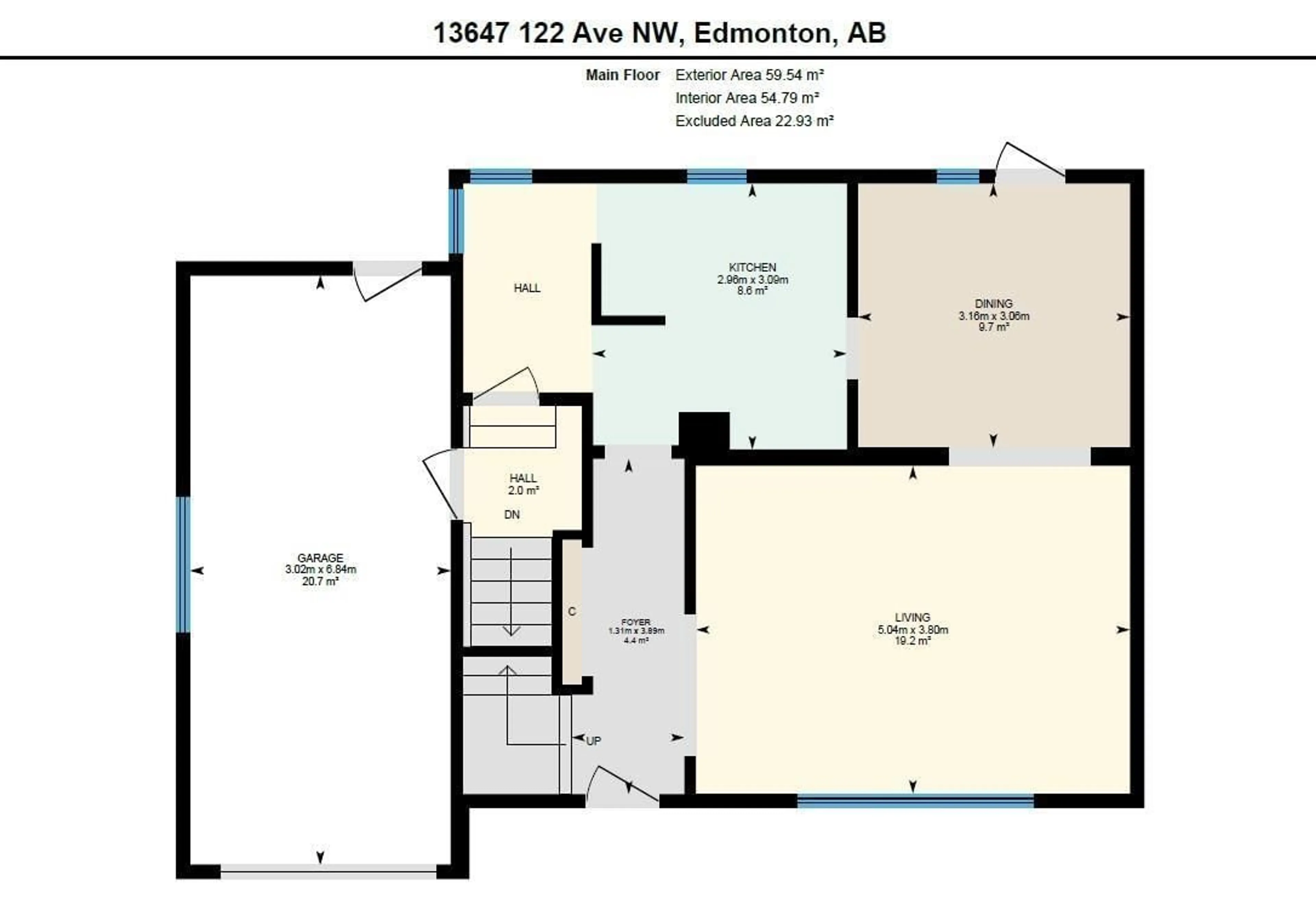 Floor plan for 13647 122 AV, Edmonton Alberta T5L2W1