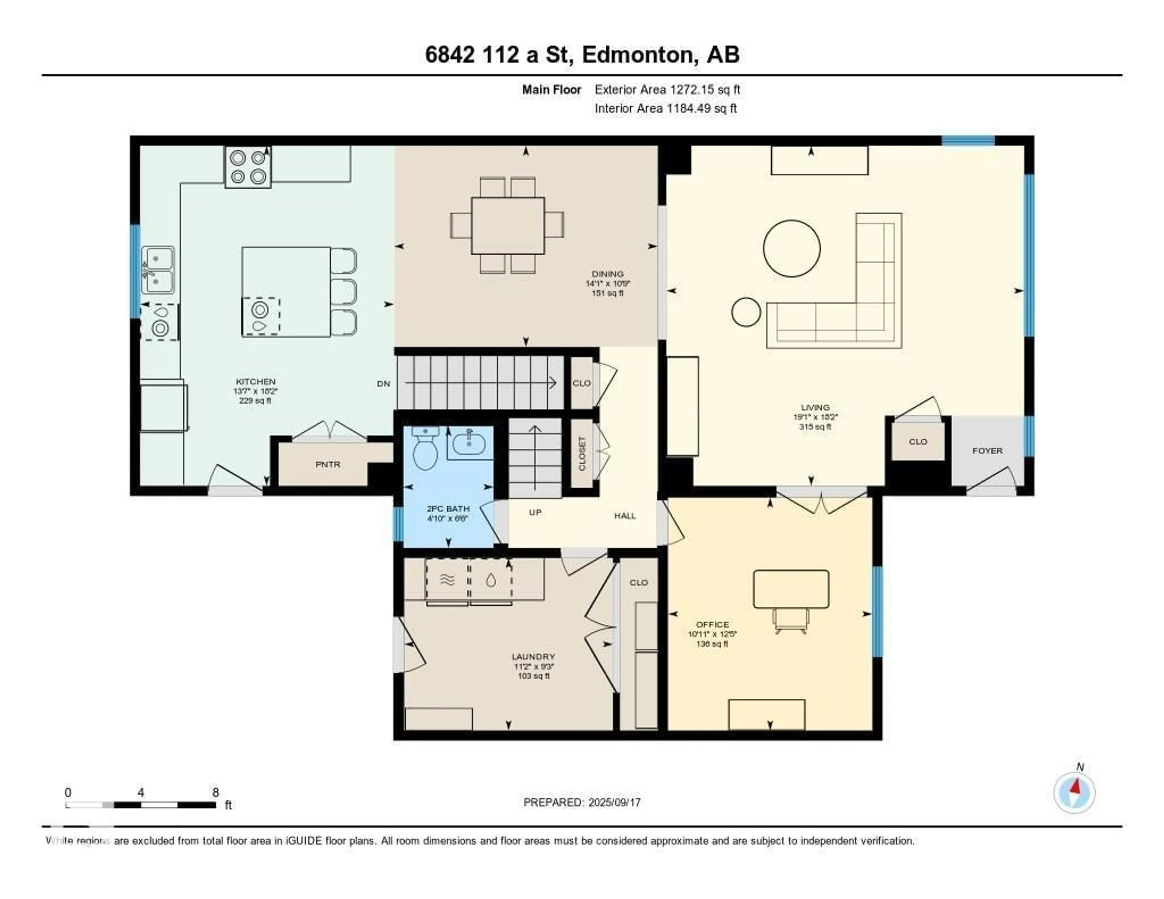 Floor plan for 6842 112A ST NW, Edmonton Alberta T6H3K6