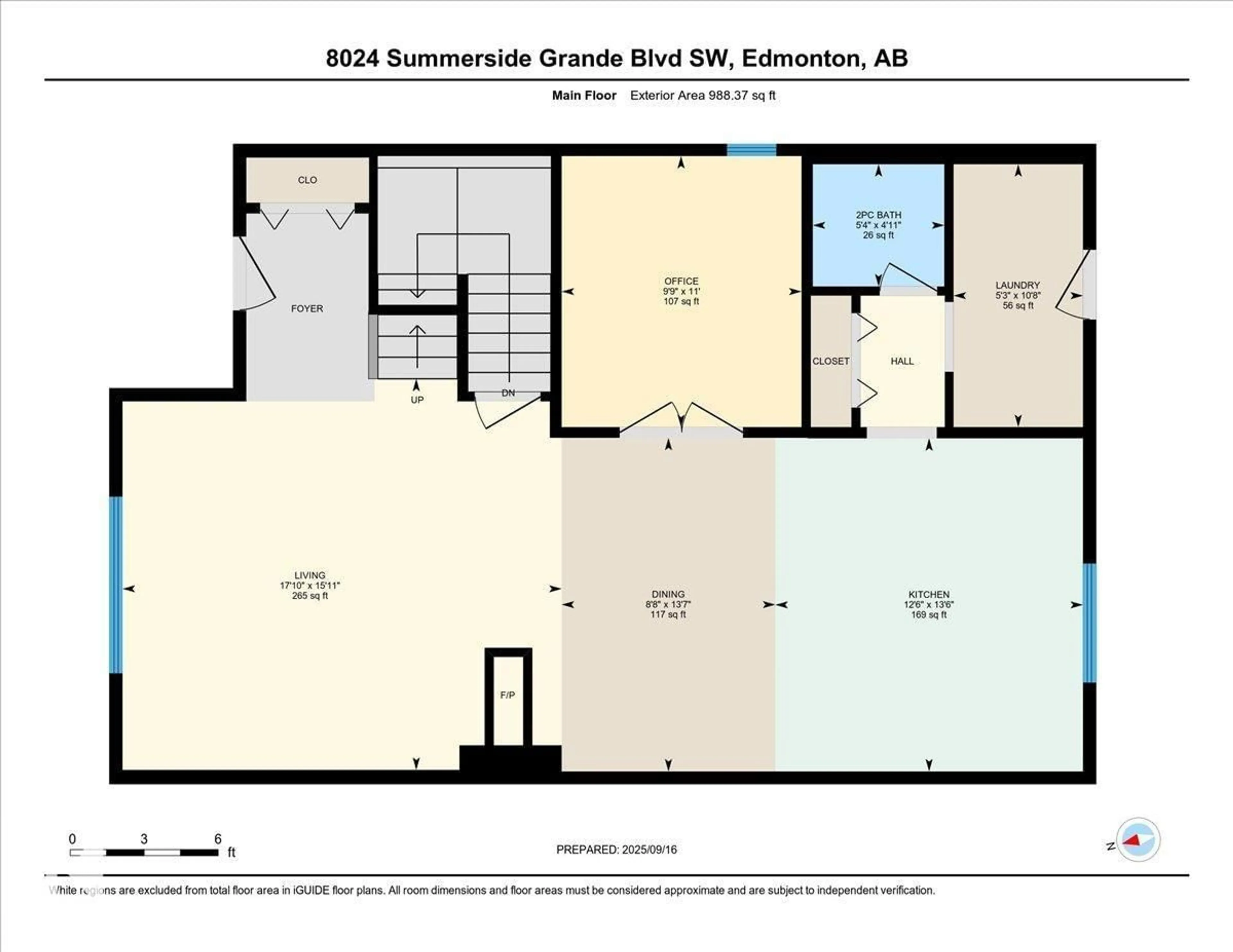 Floor plan for 8024 SUMMERSIDE GRANDE BV, Edmonton Alberta T6X0J2