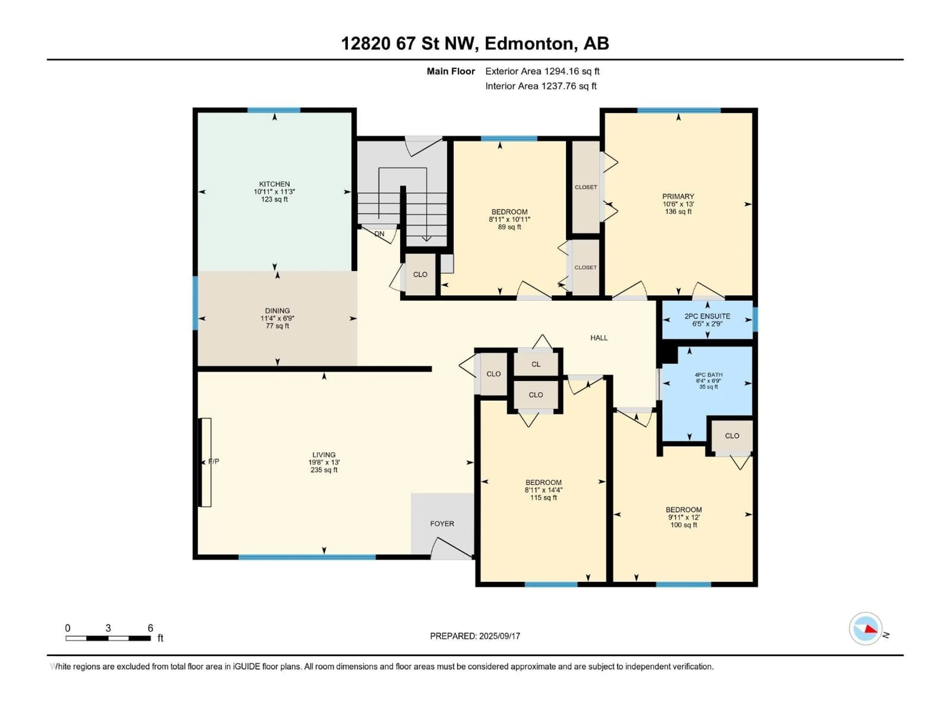 Floor plan for 12820 67 ST, Edmonton Alberta T5C0C3