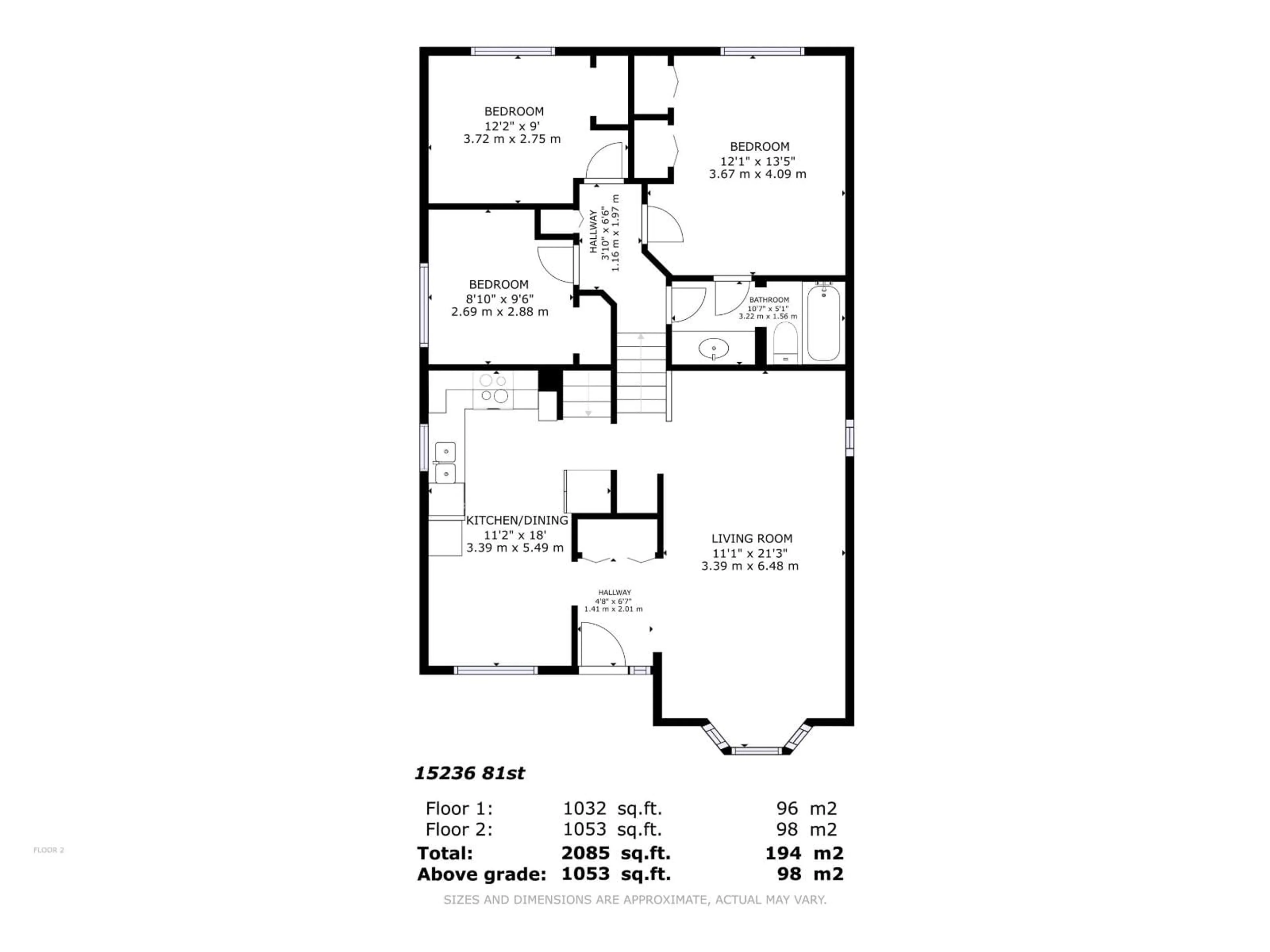 Floor plan for 15236 81 ST, Edmonton Alberta T5C3M1
