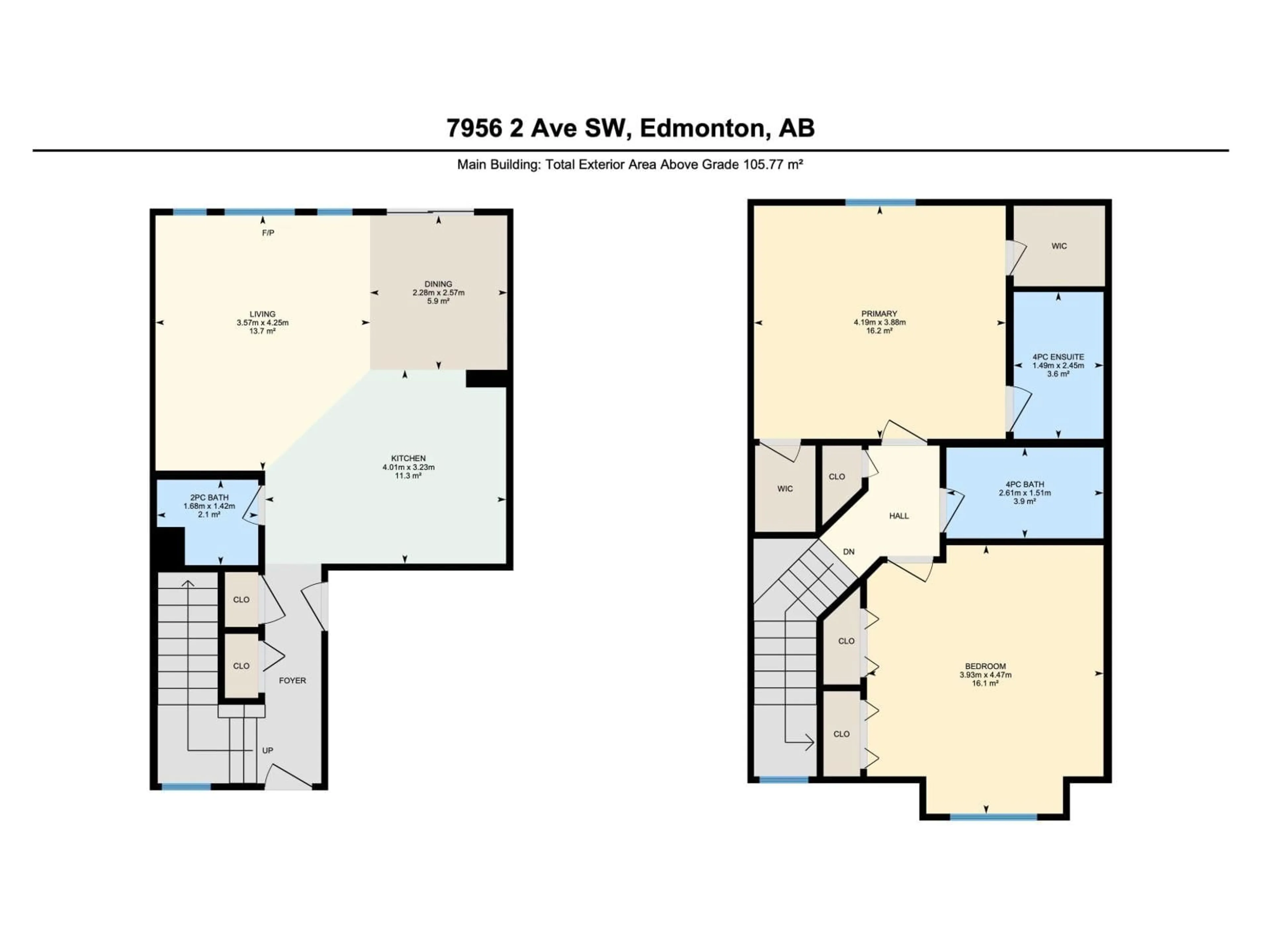 Floor plan for SW - 7956 2 AV, Edmonton Alberta T6X1K7