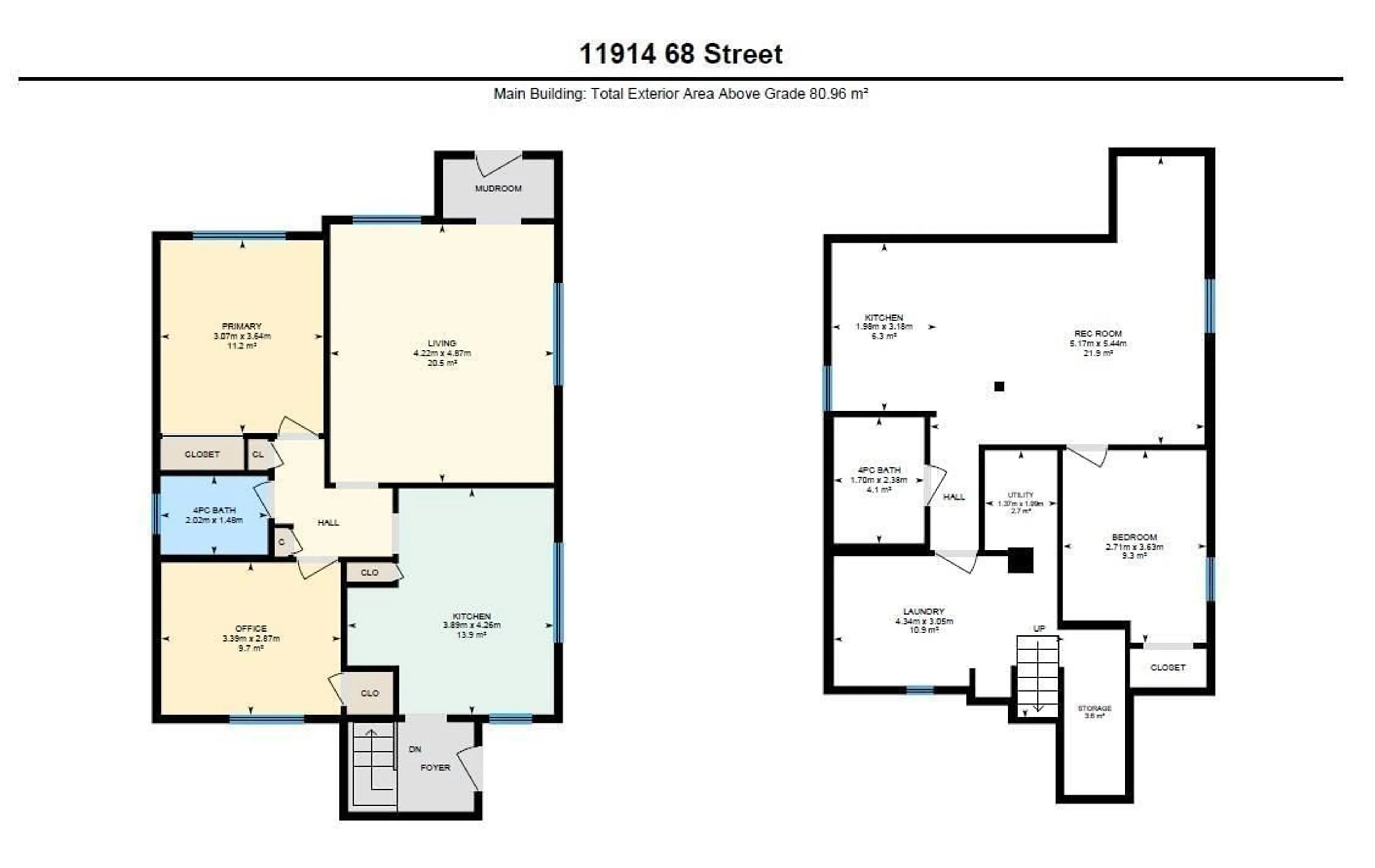 Floor plan for 11914 68 ST, Edmonton Alberta T5B1P7
