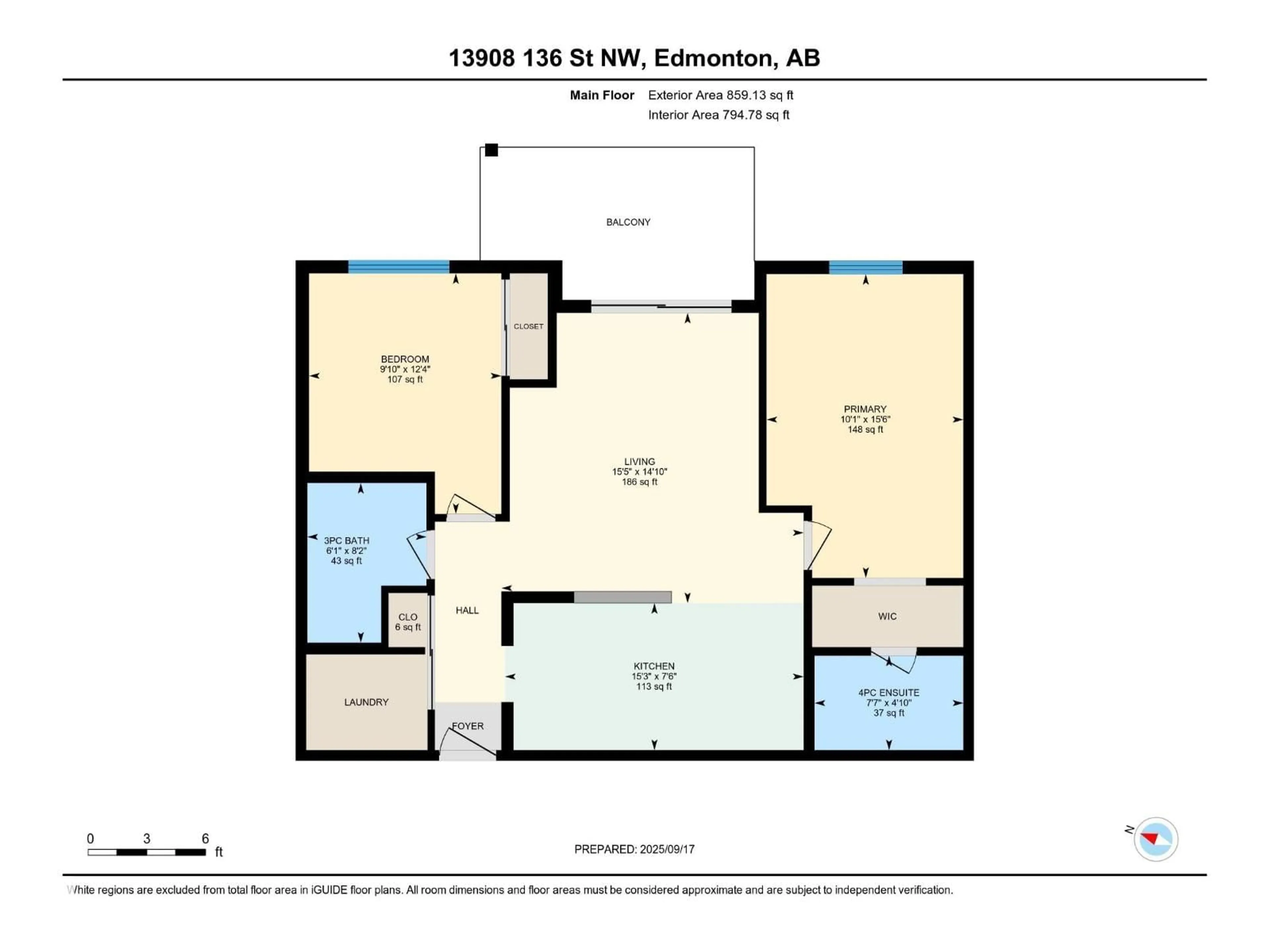 Floor plan for 206 - 13908 136 ST NW, Edmonton Alberta T6V1Y4