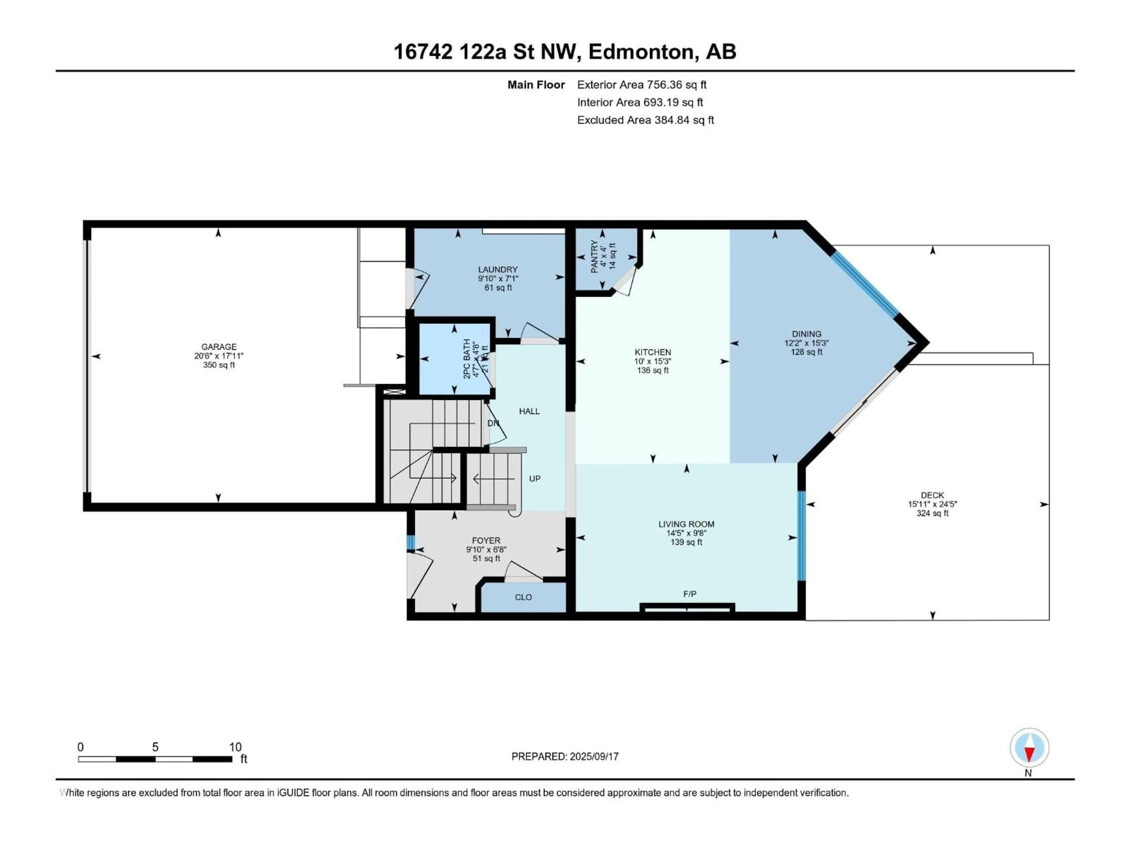 Floor plan for NW - 16742 122A ST, Edmonton Alberta T5X0G3