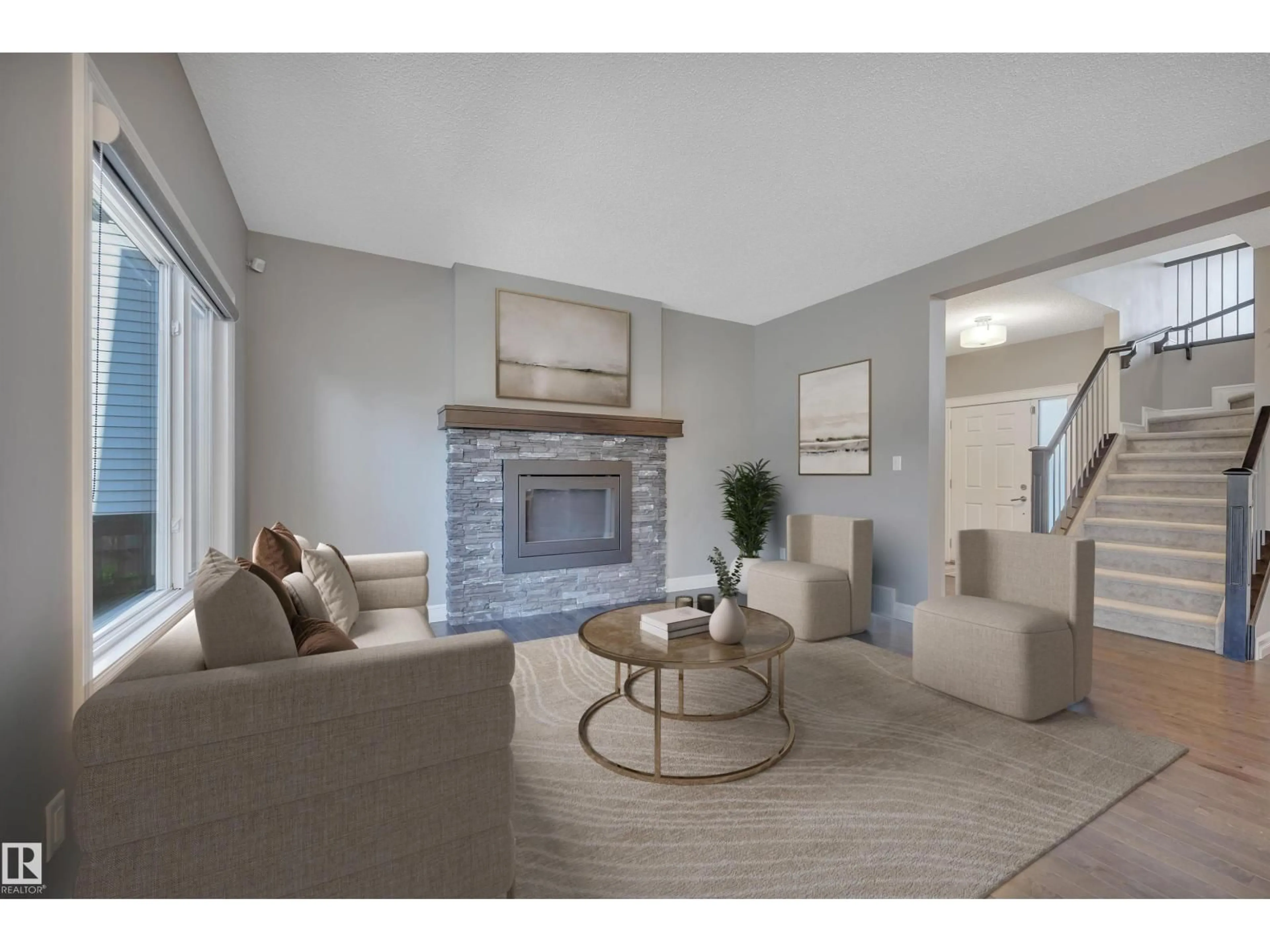 Living room with furniture, unknown for NW - 16742 122A ST, Edmonton Alberta T5X0G3
