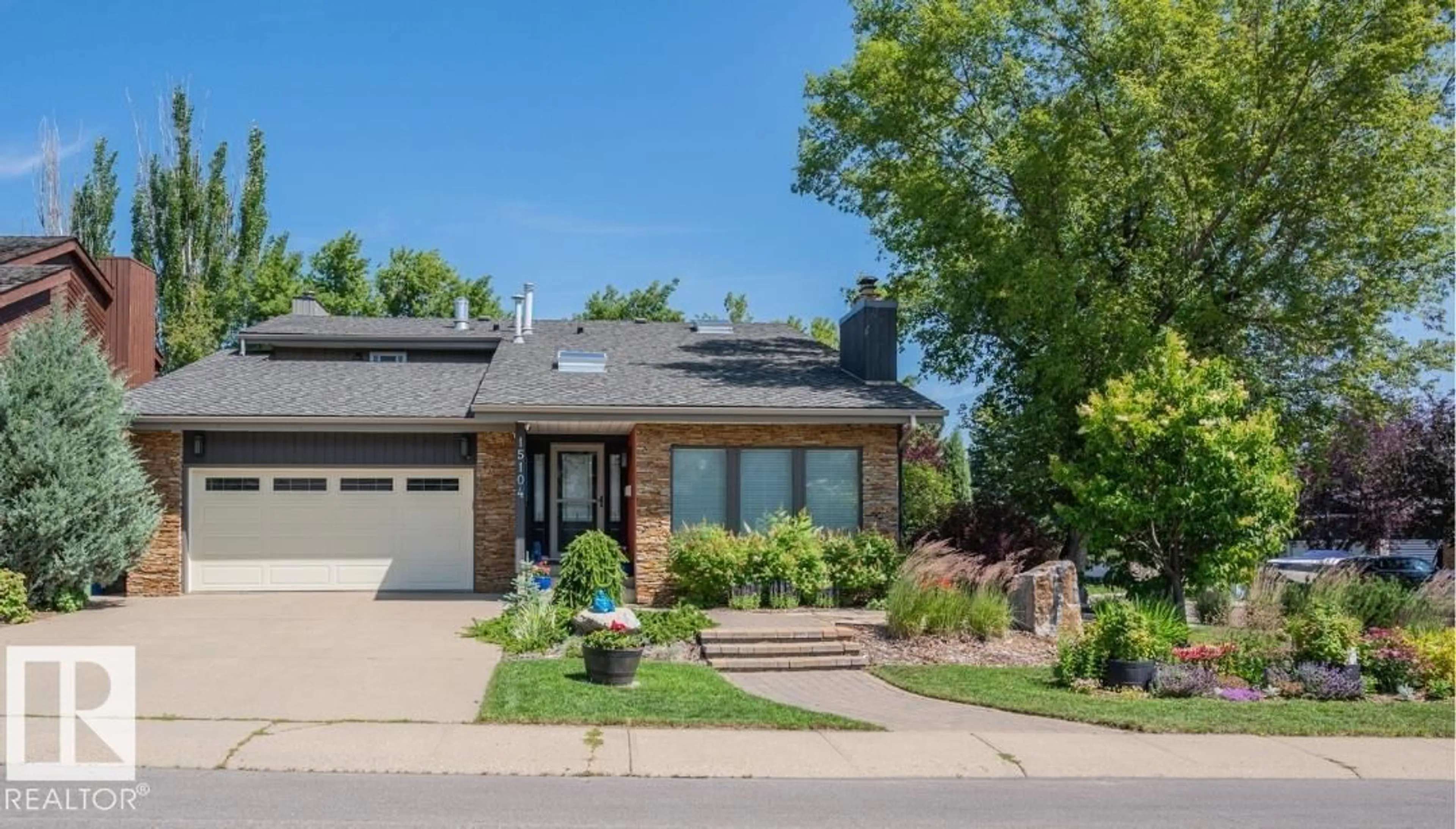 Home with brick exterior material, street for 15104 42 AV, Edmonton Alberta T6H5L6