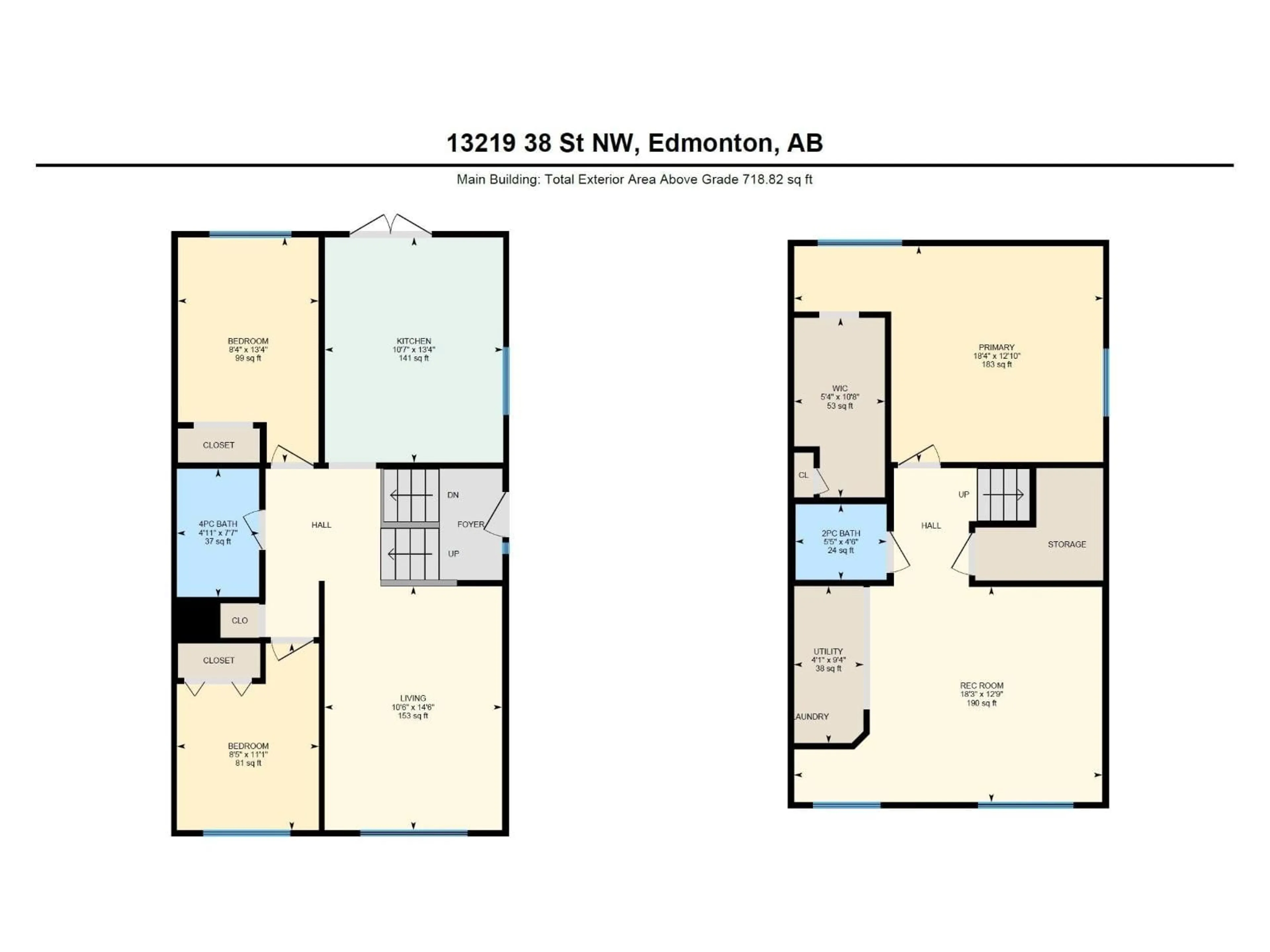 Floor plan for 13219 38 ST, Edmonton Alberta T5A3G3