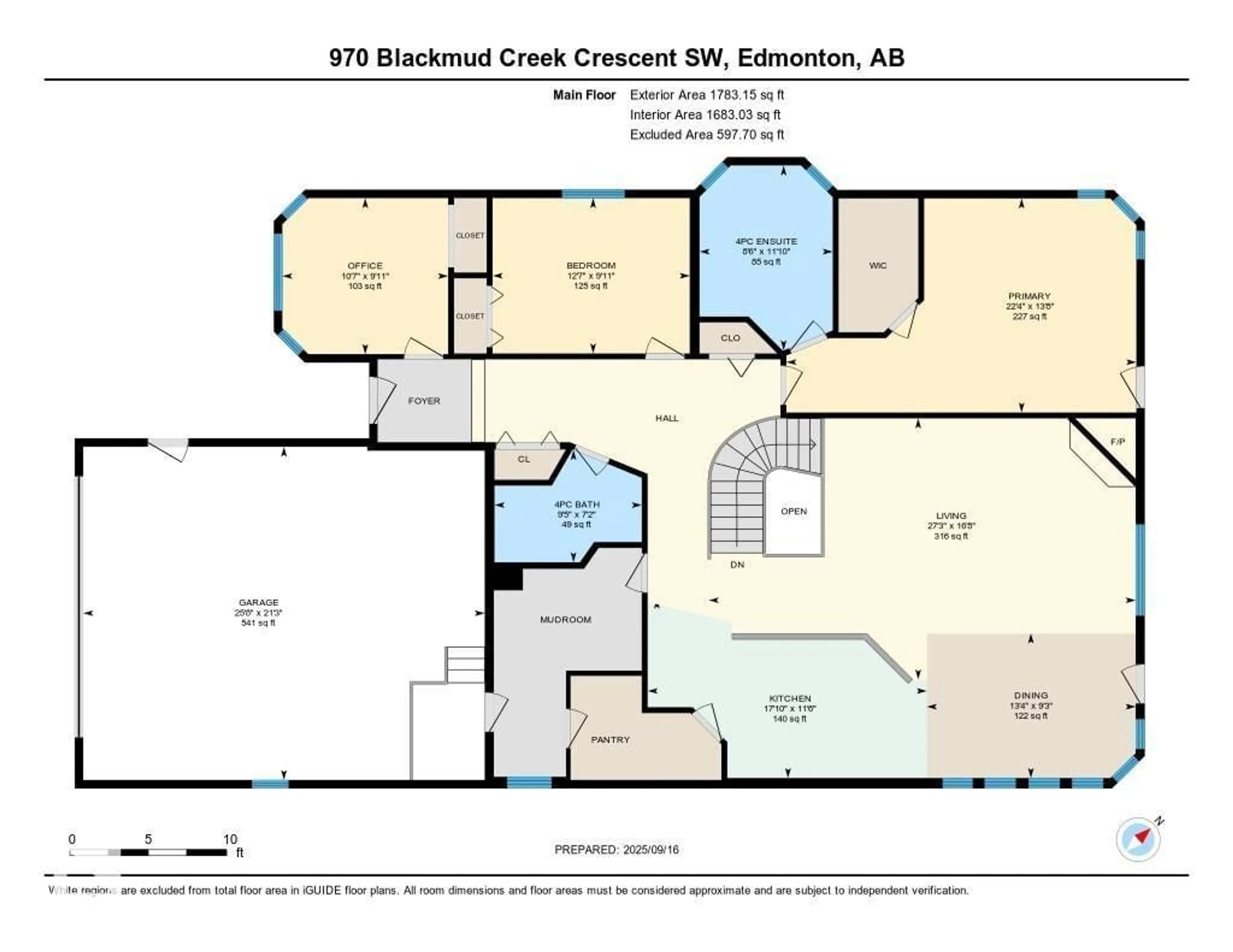Floor plan for 970 BLACKMUD CREEK CR, Edmonton Alberta T6W1J7