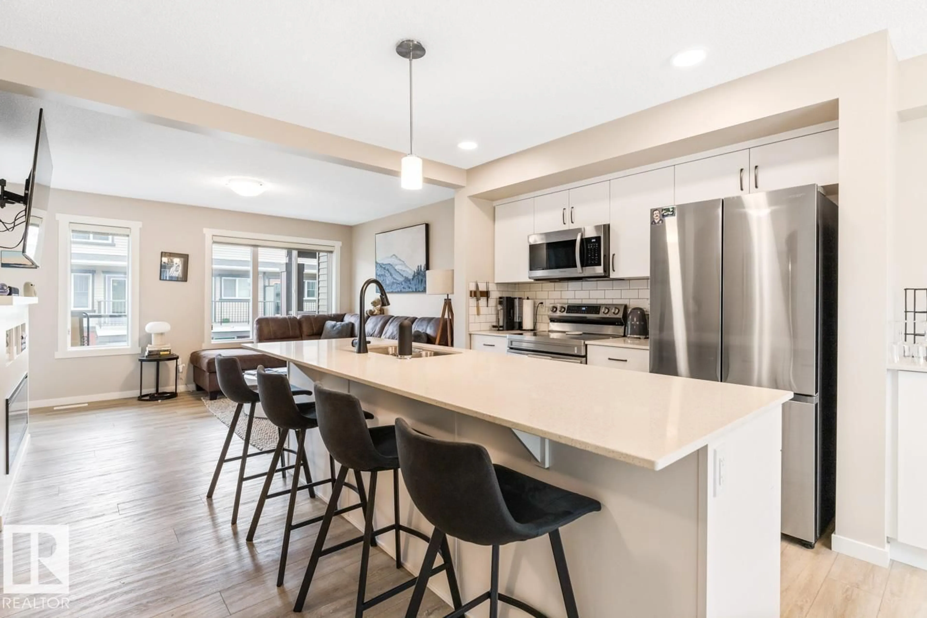 Open concept kitchen, ceramic/tile floor for 110 - 1530 TAMARACK BV, Edmonton Alberta T6T2E6