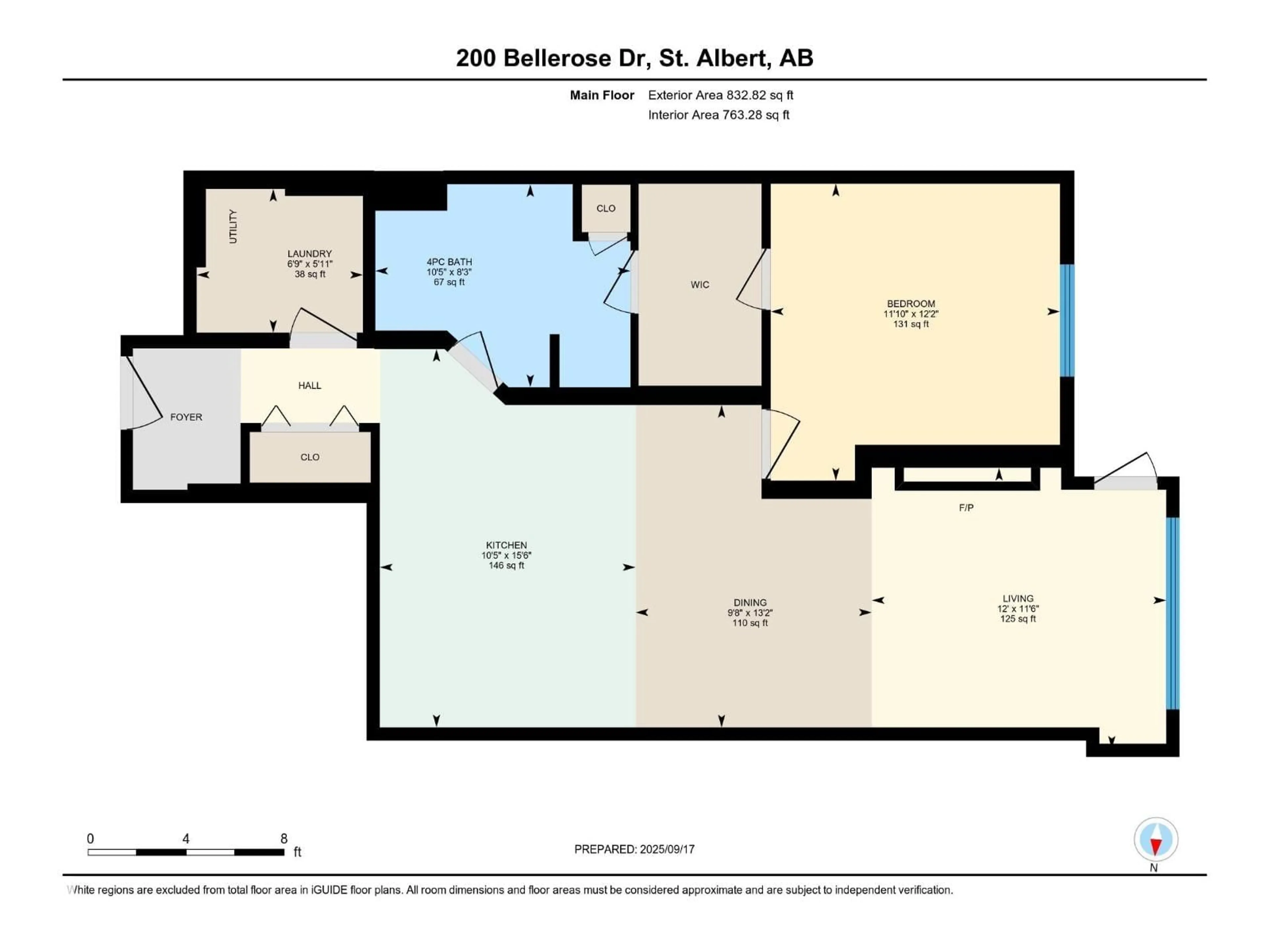 Floor plan for 200 - 418 BELLEROSE DR, St. Albert Alberta T8N7P7