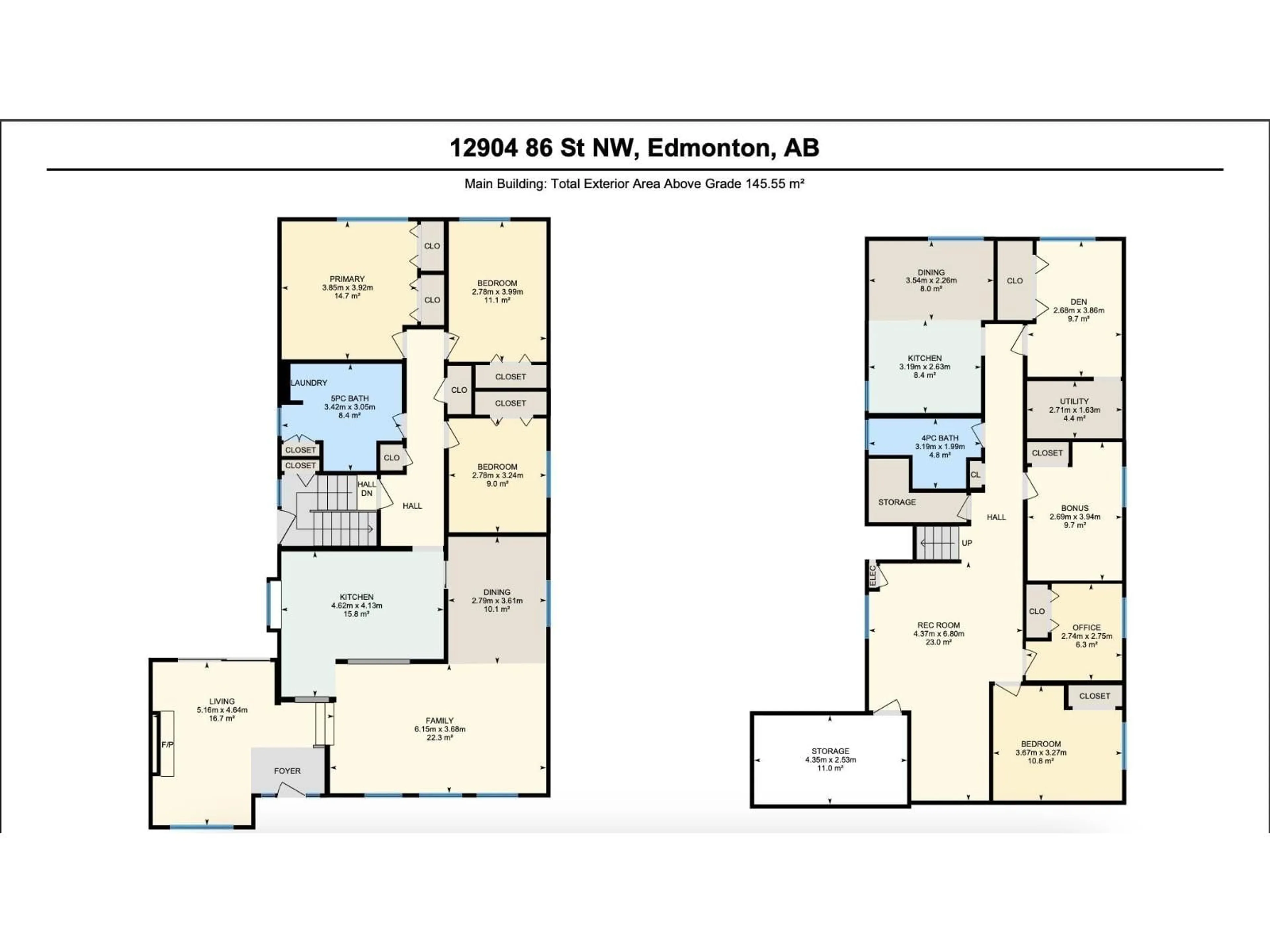 Floor plan for 12904 86 ST, Edmonton Alberta T5E3B1